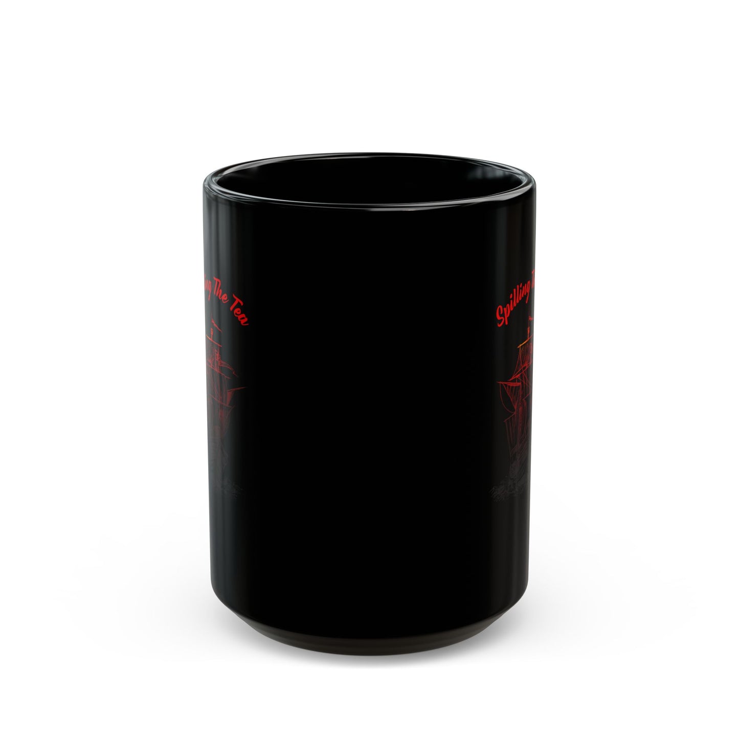 Spilling The Tea Since 1773 Mug – Funny Patriotic Black Ship Coffee Cup