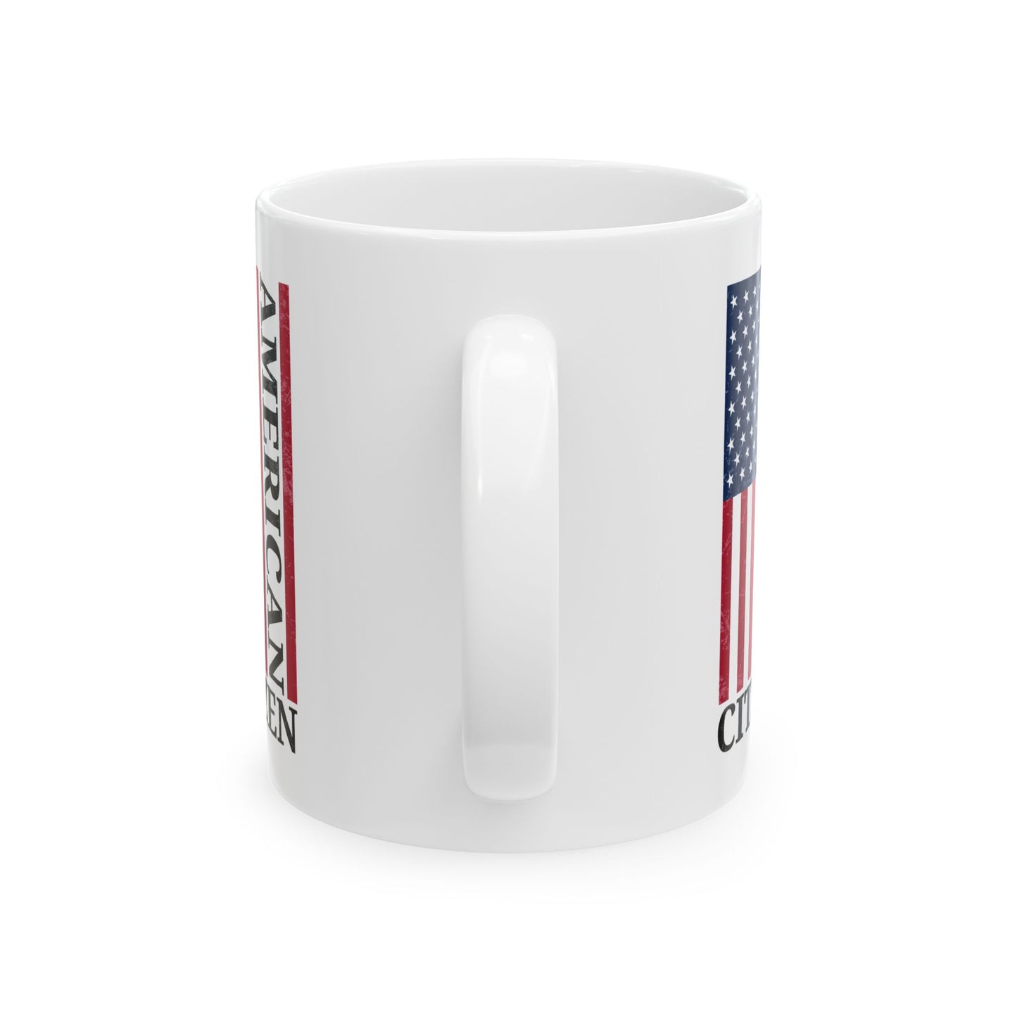 American Citizen White Mug – USA Flag Coffee Cup Patriotic Gift