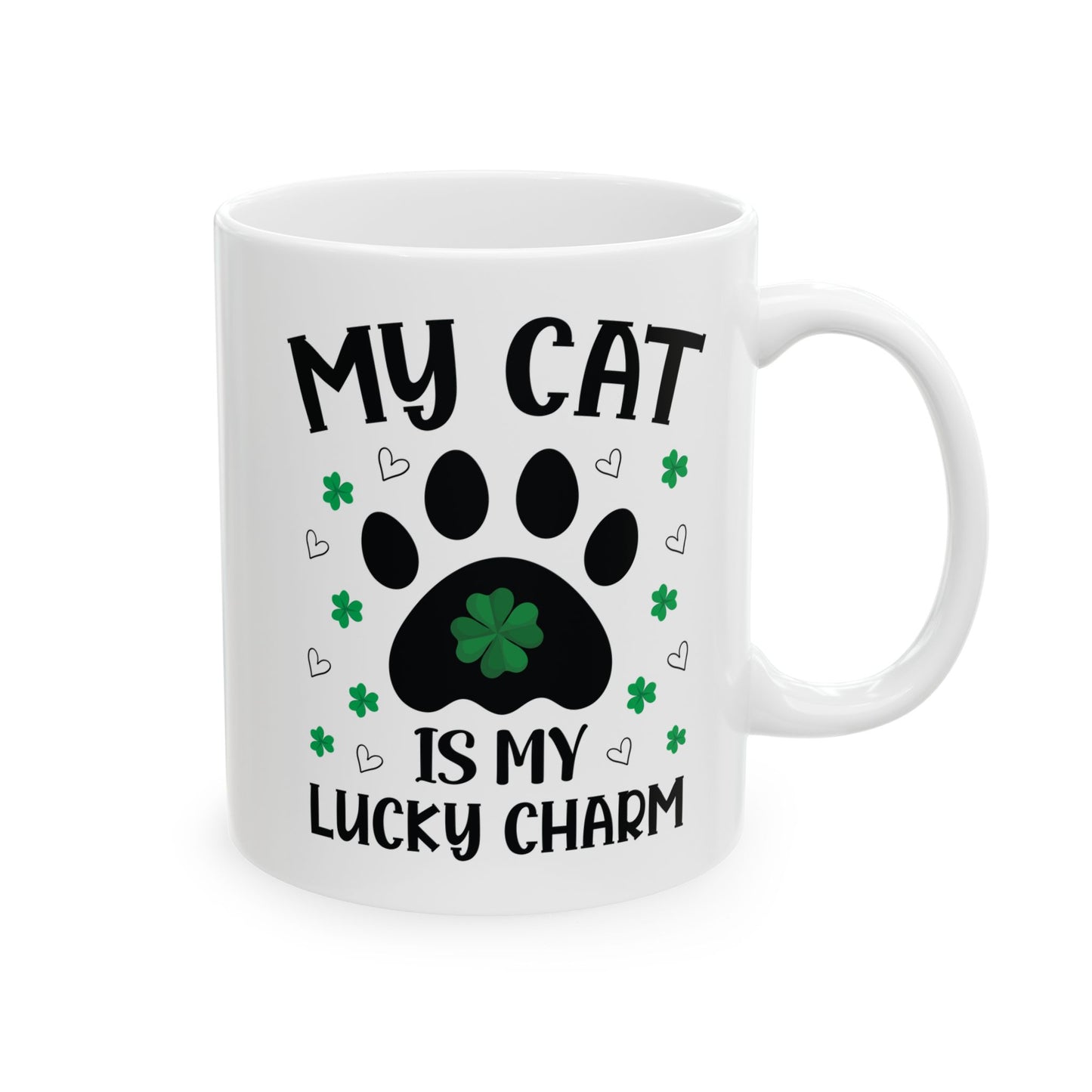 My Cat Is My Lucky Charm Mug – St Patrick’s Day Gift for Cat Moms