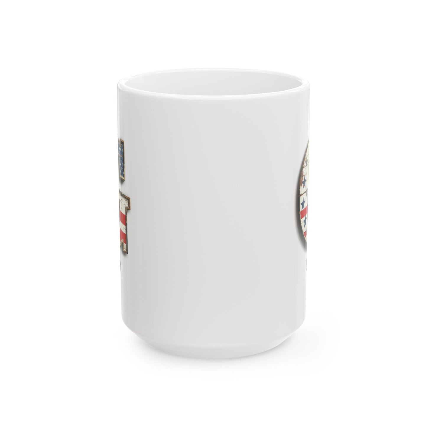 White Personalized USA Flag Initial Mug with Letter G and Gavin Name Gift for Men, Veterans, Patriotic Coffee Lovers