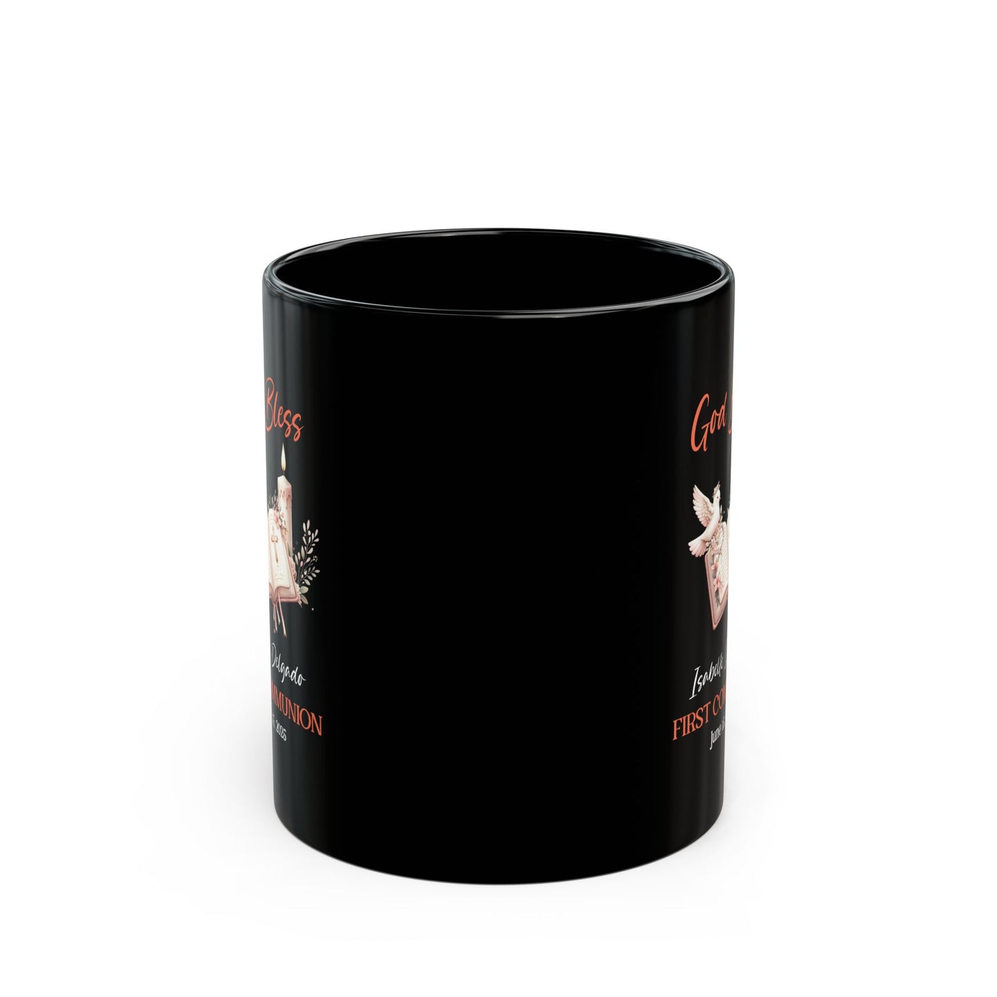 God Bless First Communion Mug – Black – Isabelle Delgado 2025