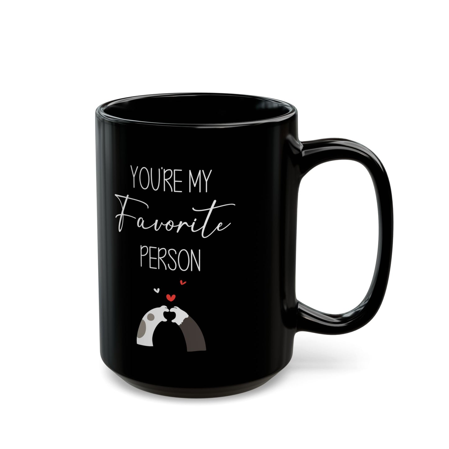 You're My Favorite Person Mug – Cute Hugging Arms and Hearts – Romantic Gift for Couples or Friends
