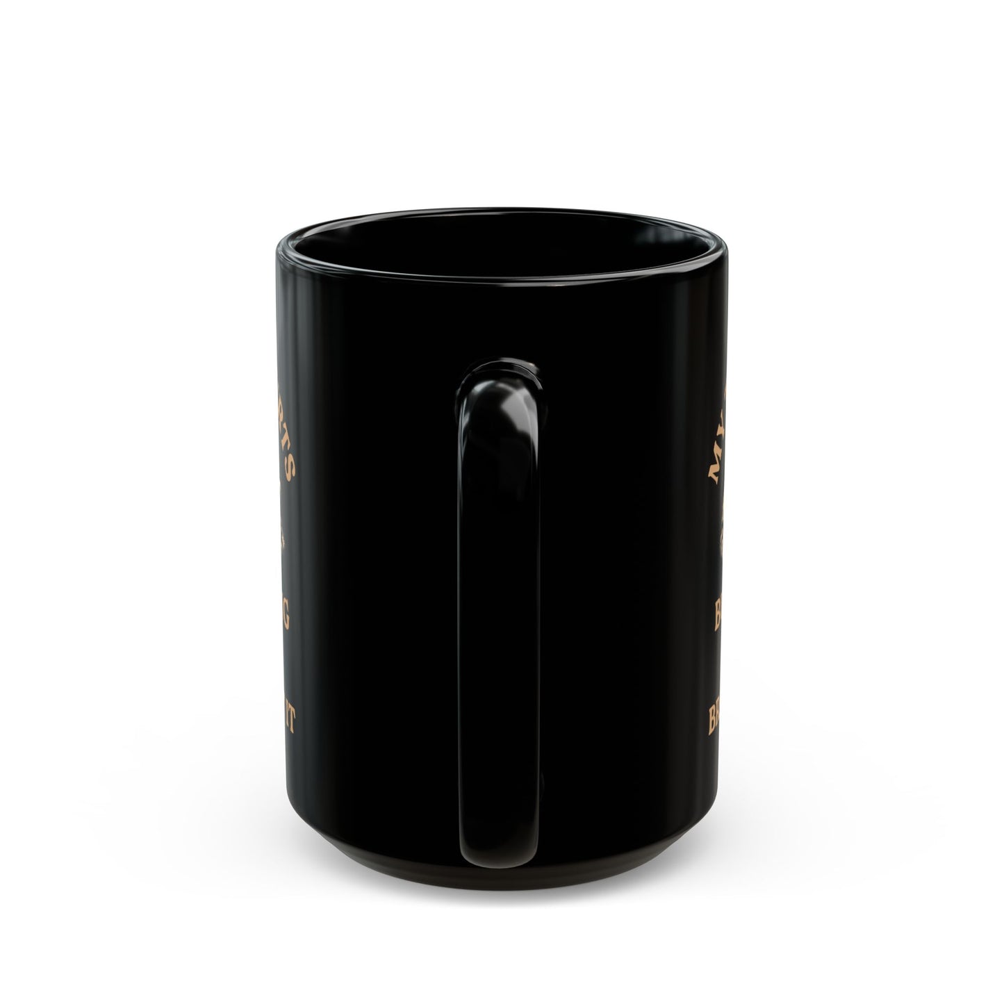 My tummy hurts but i'm being really brave v2, Black Mug (11oz, 15oz)