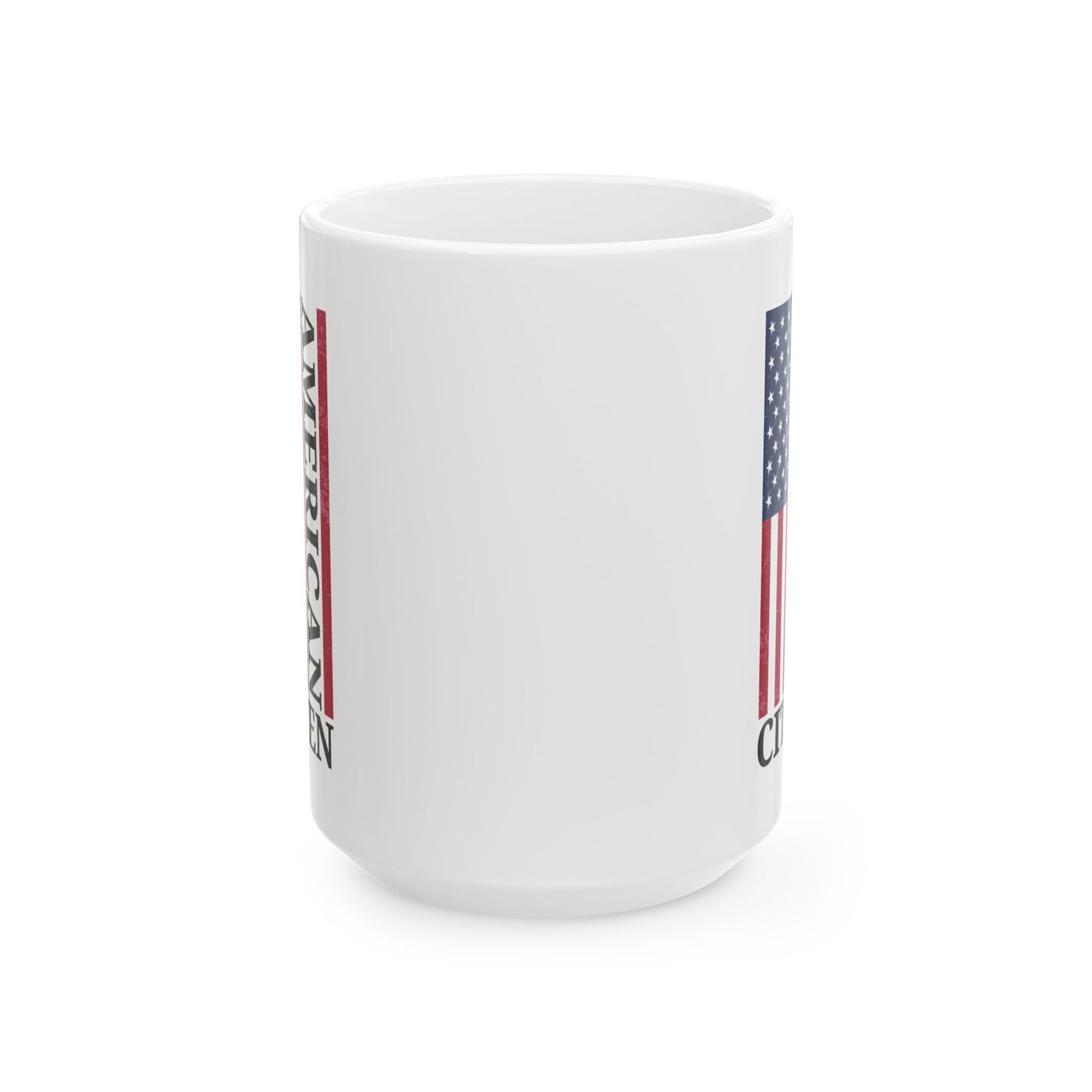 American Citizen White Mug – USA Flag Coffee Cup Patriotic Gift