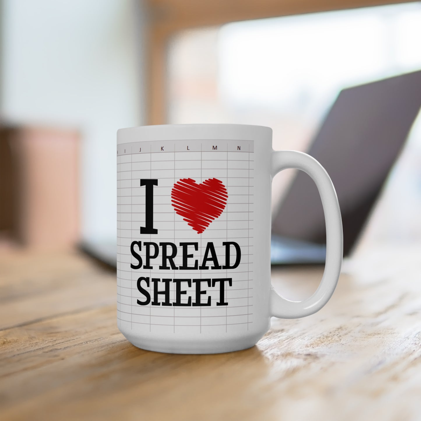 I Love Spreadsheet Mug – Funny Gift for Excel Users, Data Analysts & Accountants