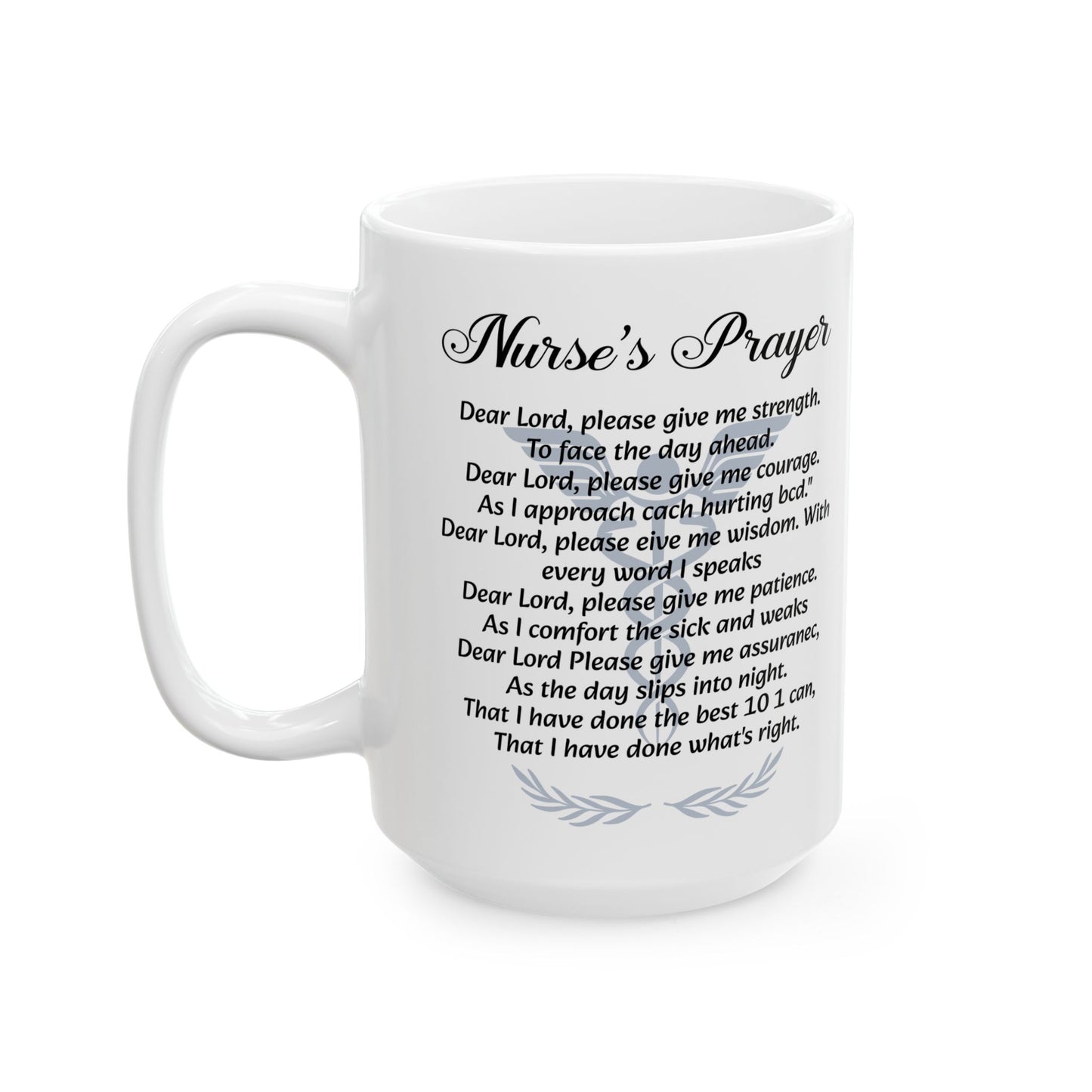 White Nurse’s Prayer Mug – Christian Gift for Nurses – Inspirational Ceramic Coffee Cup for RN, LPN, Healthcare Workers, Nurse Appreciation