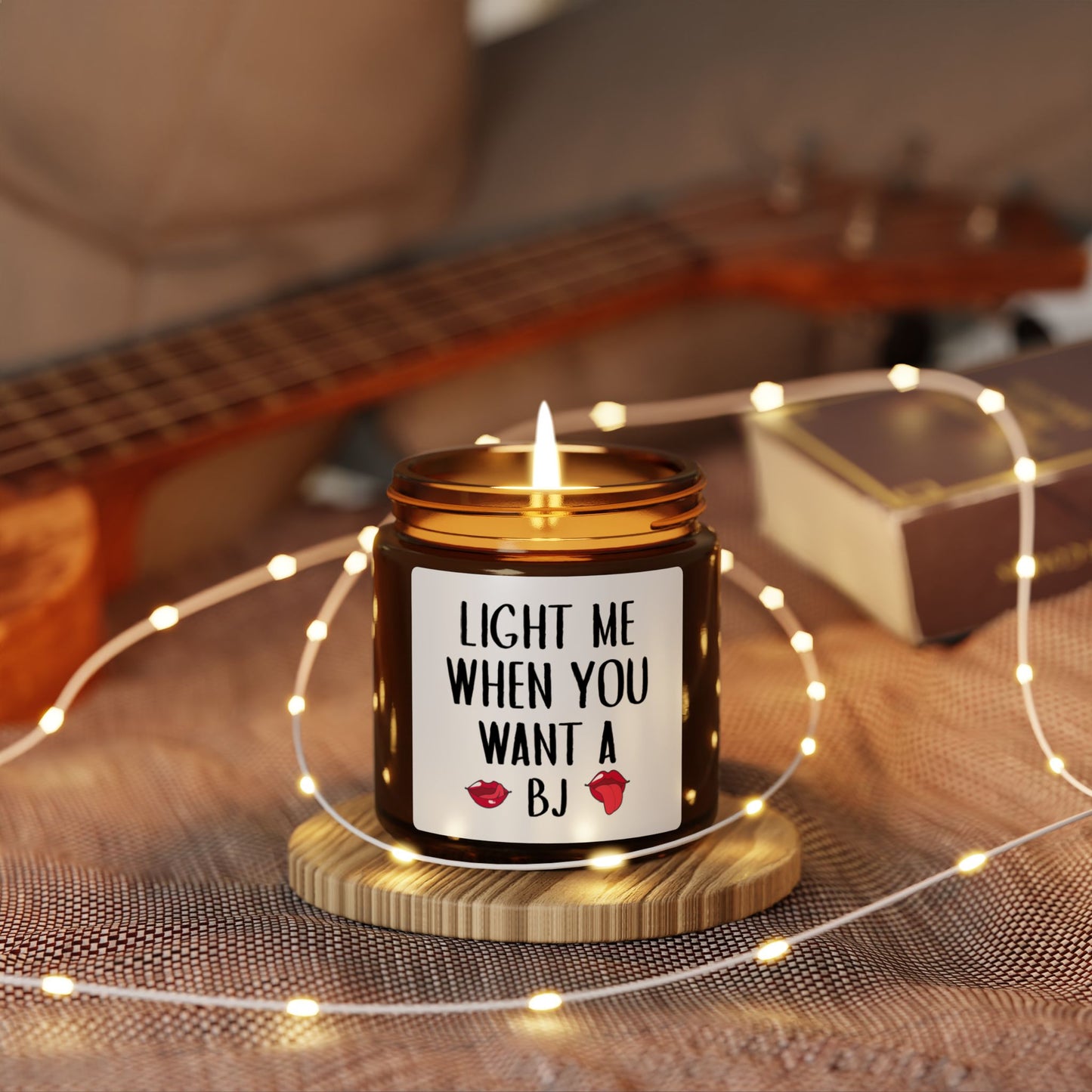 Naughty Candle for Him – Light Me When You Want a BJ Sexy Amber Jar Gift with Funny Icons