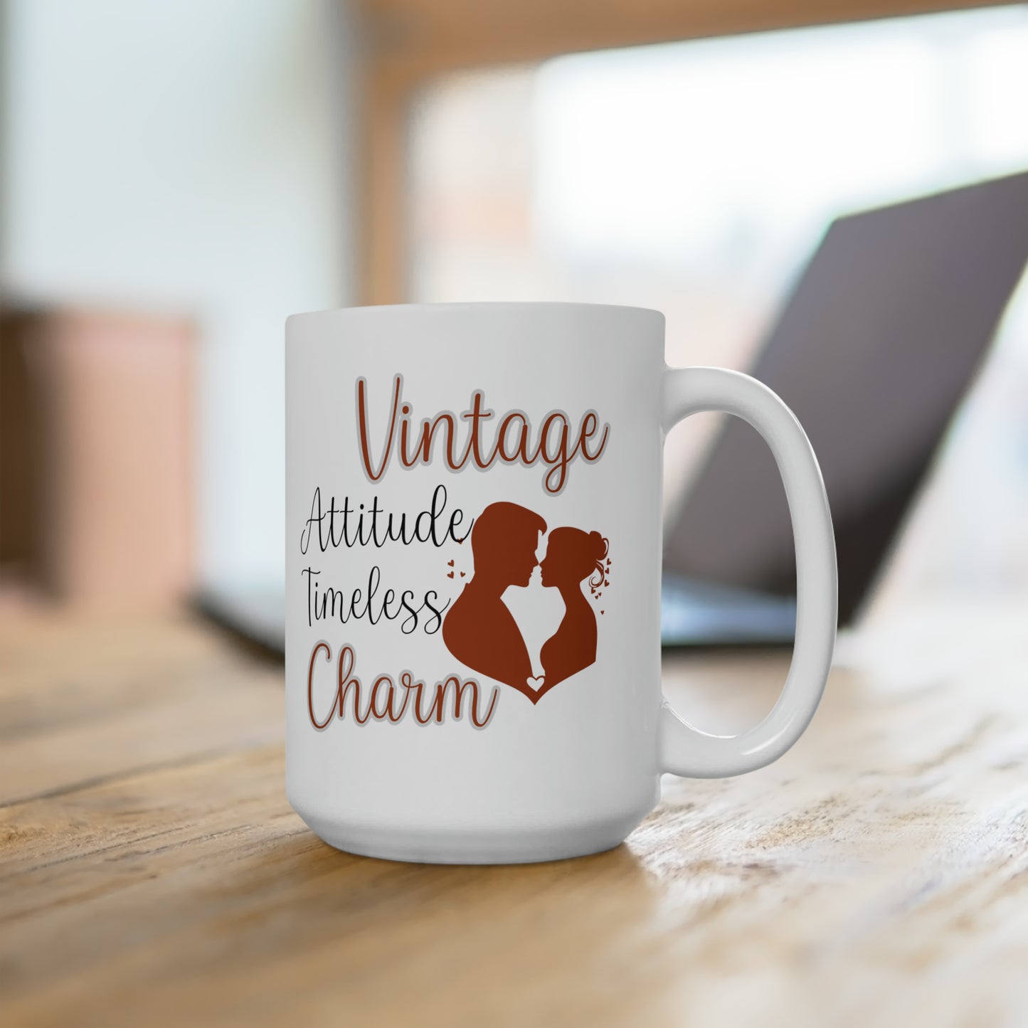 Vintage Attitude Timeless Charm Mug – Romantic Classic Coffee Cup for Women