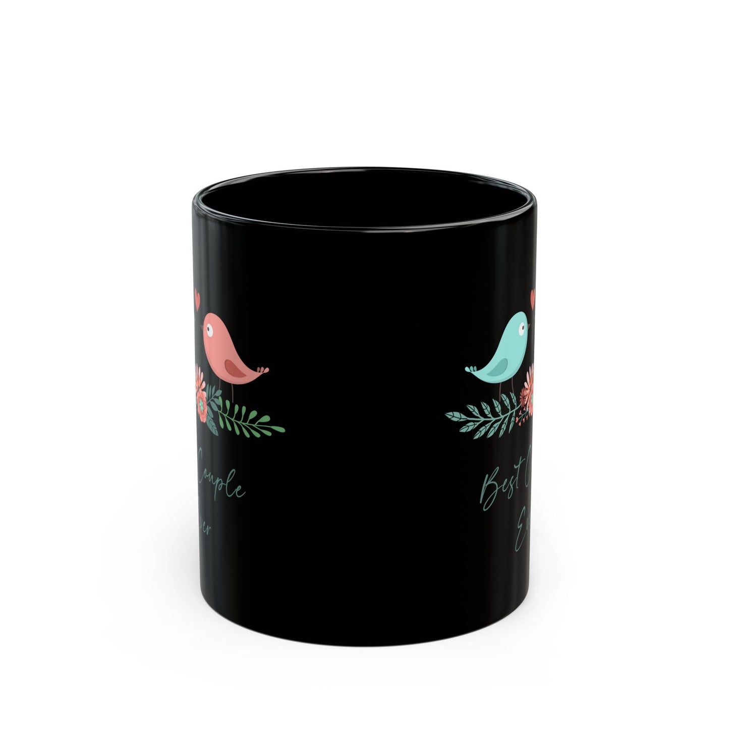 Best Couple Ever Black Mug – Cute Birds Romantic Gift for Couples