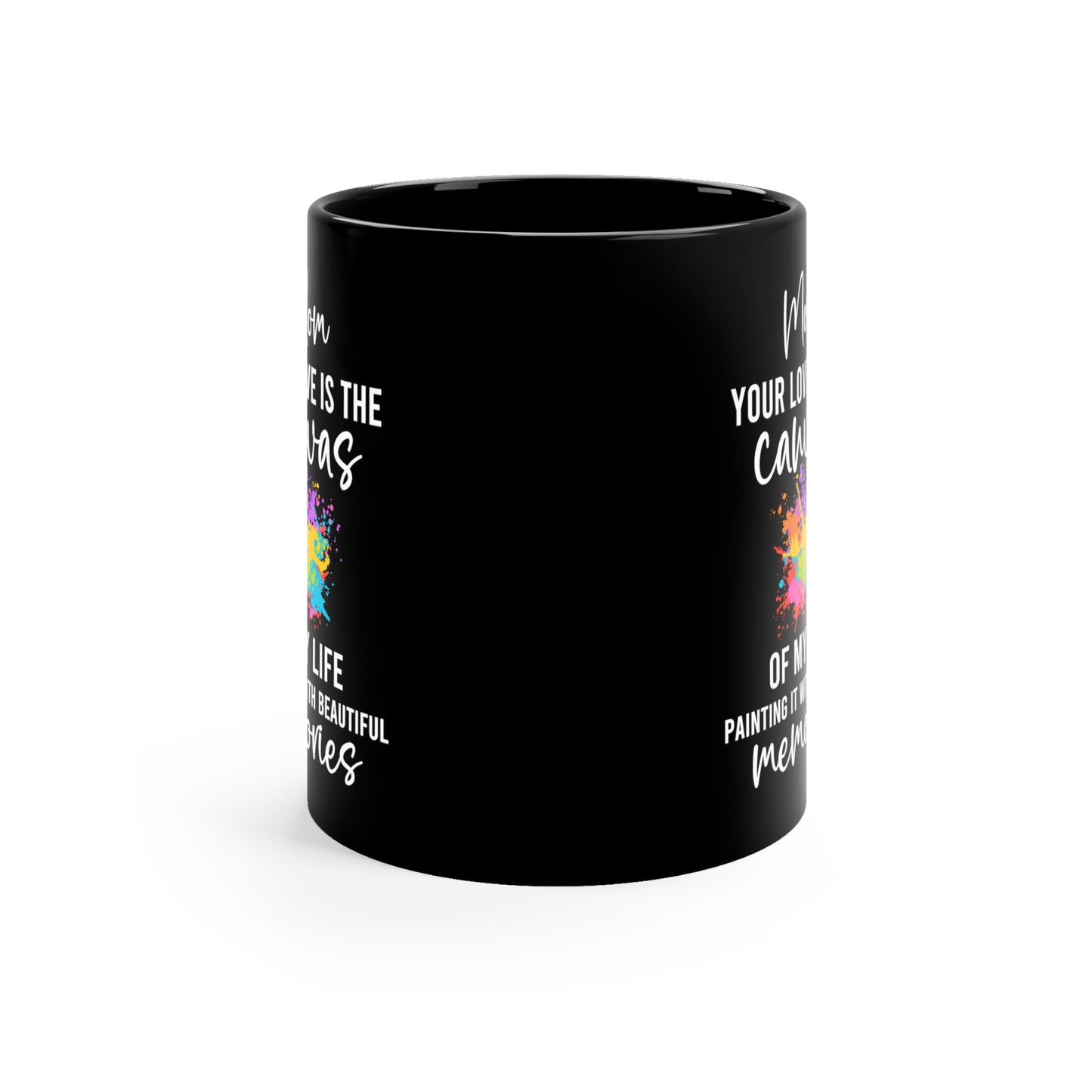 Mom, Your Love is the Canvas of My Life – Black Ceramic Mug
