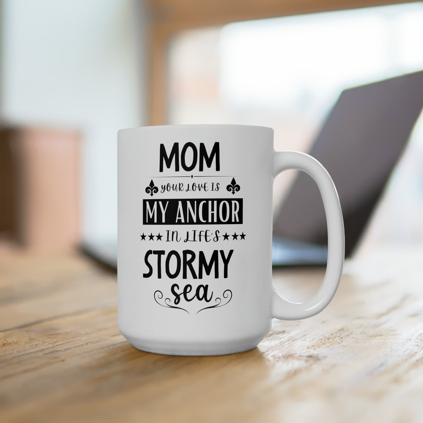 Mom Anchor Mug – Nautical-Themed Coffee Cup Sentimental Gift for Mom