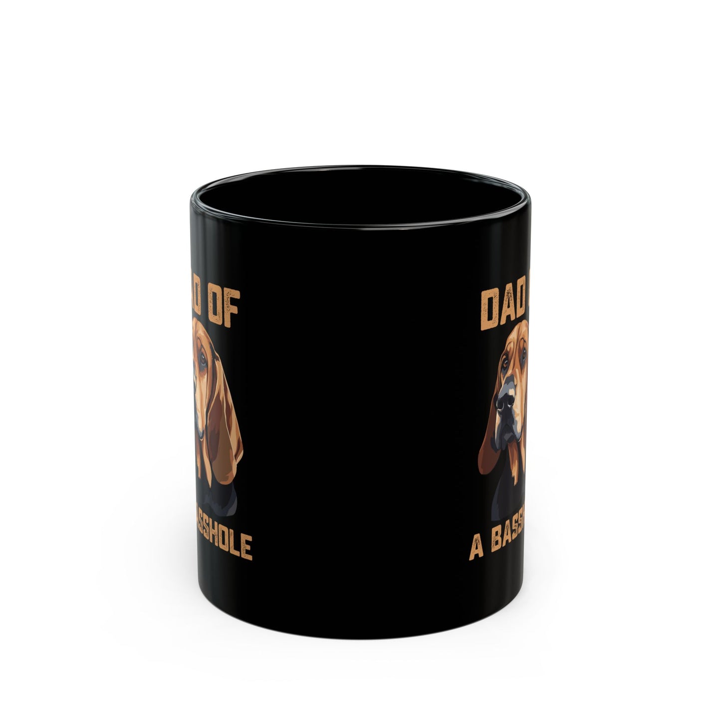 Dad of a Basshole Black Mug – Funny Basset Hound Dog Dad Gift