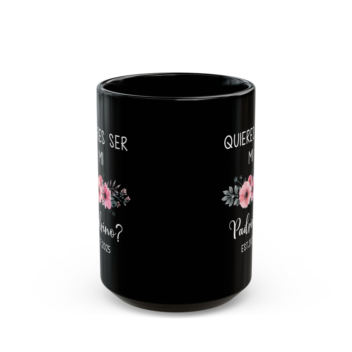 ¿Quieres Ser Mi Padrino Mug – Black Spanish Godfather Gift 2025