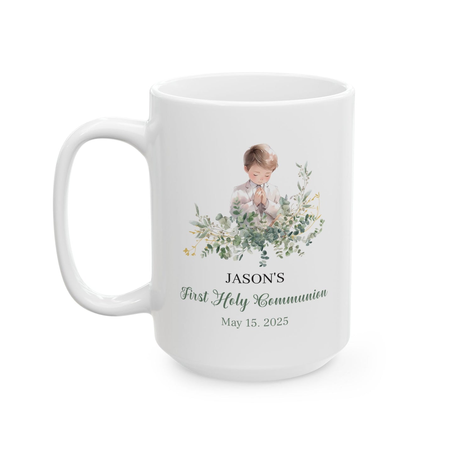 Jason's First Holy Communion Mug – Personalized May 15, 2025 Gift