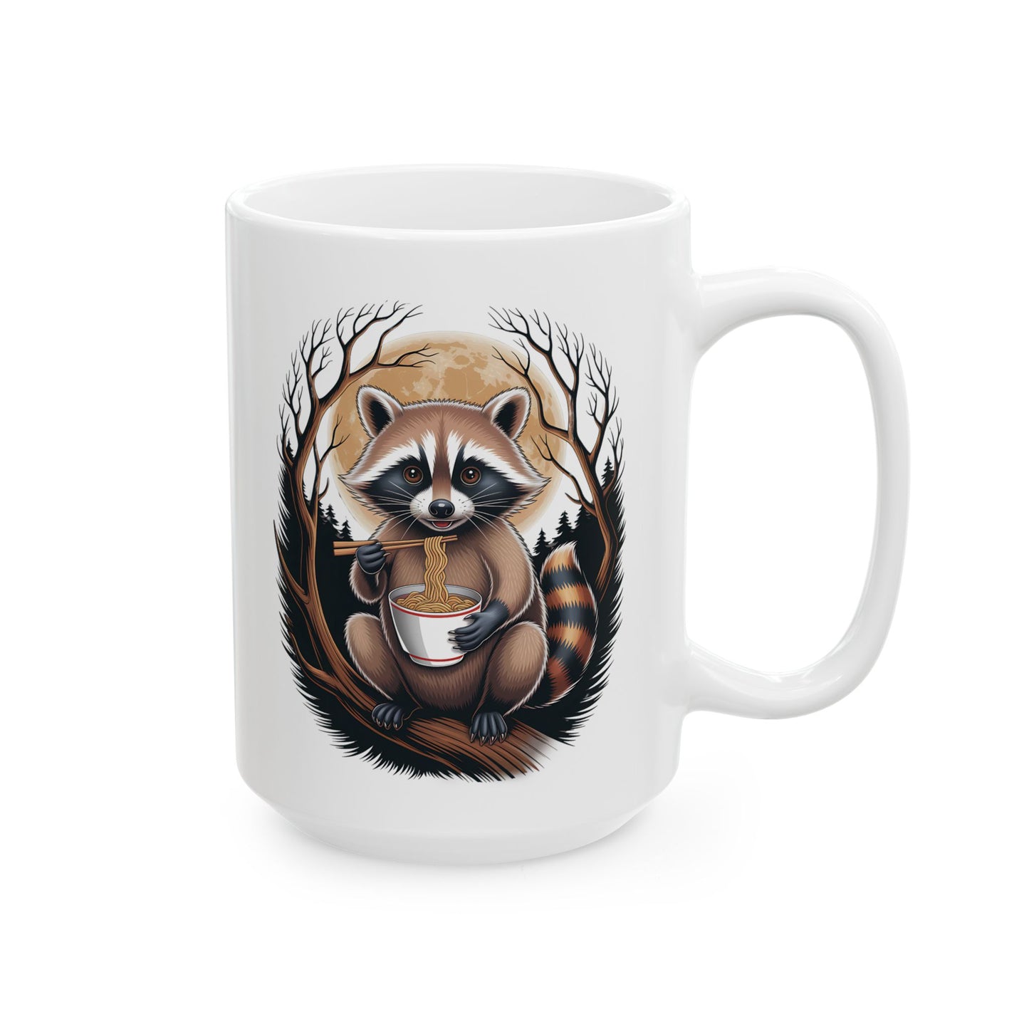 Raccoon Coffee Mug, white Mug, (11oz, 15oz)