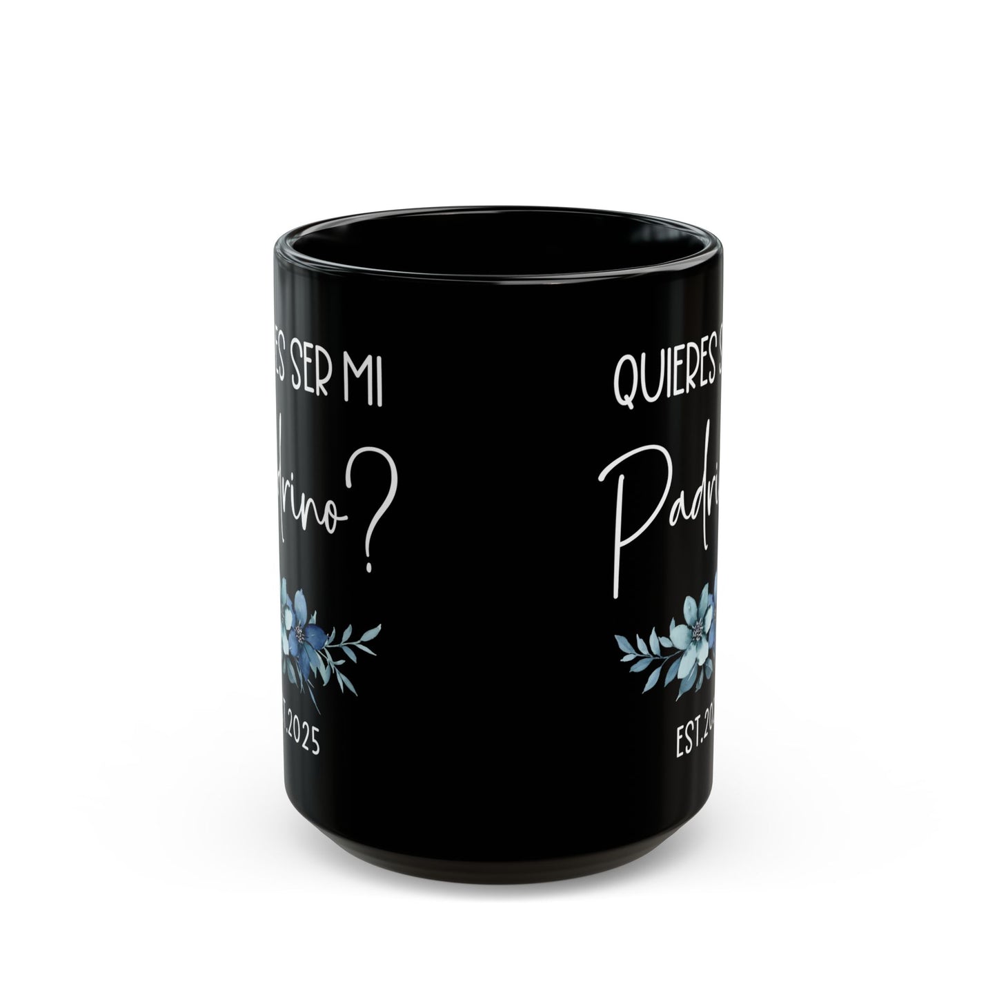 ¿Quieres Ser Mi Padrino Mug – Black Spanish Godfather Gift 2025