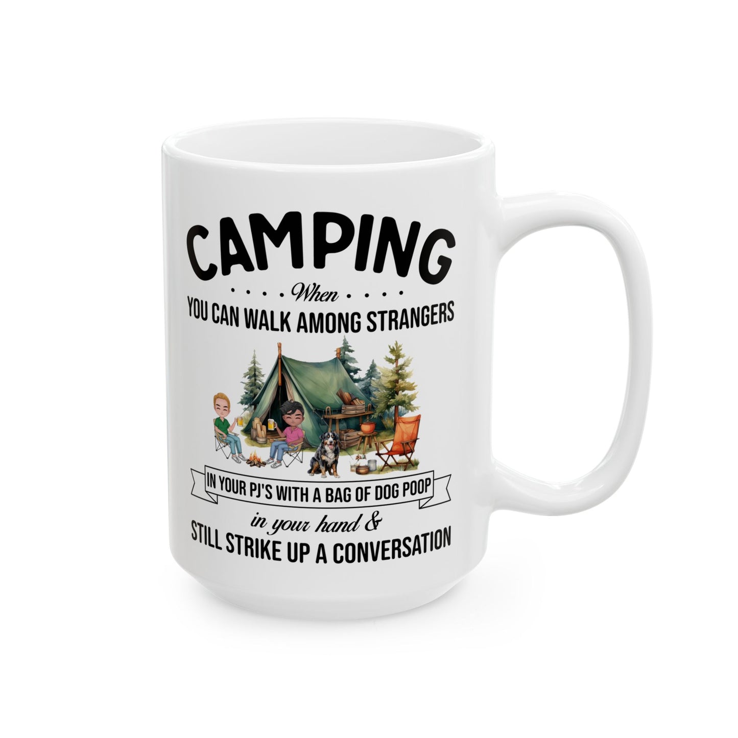 Chibi Camping Fun Ceramic Mug, (11oz, 15oz)
