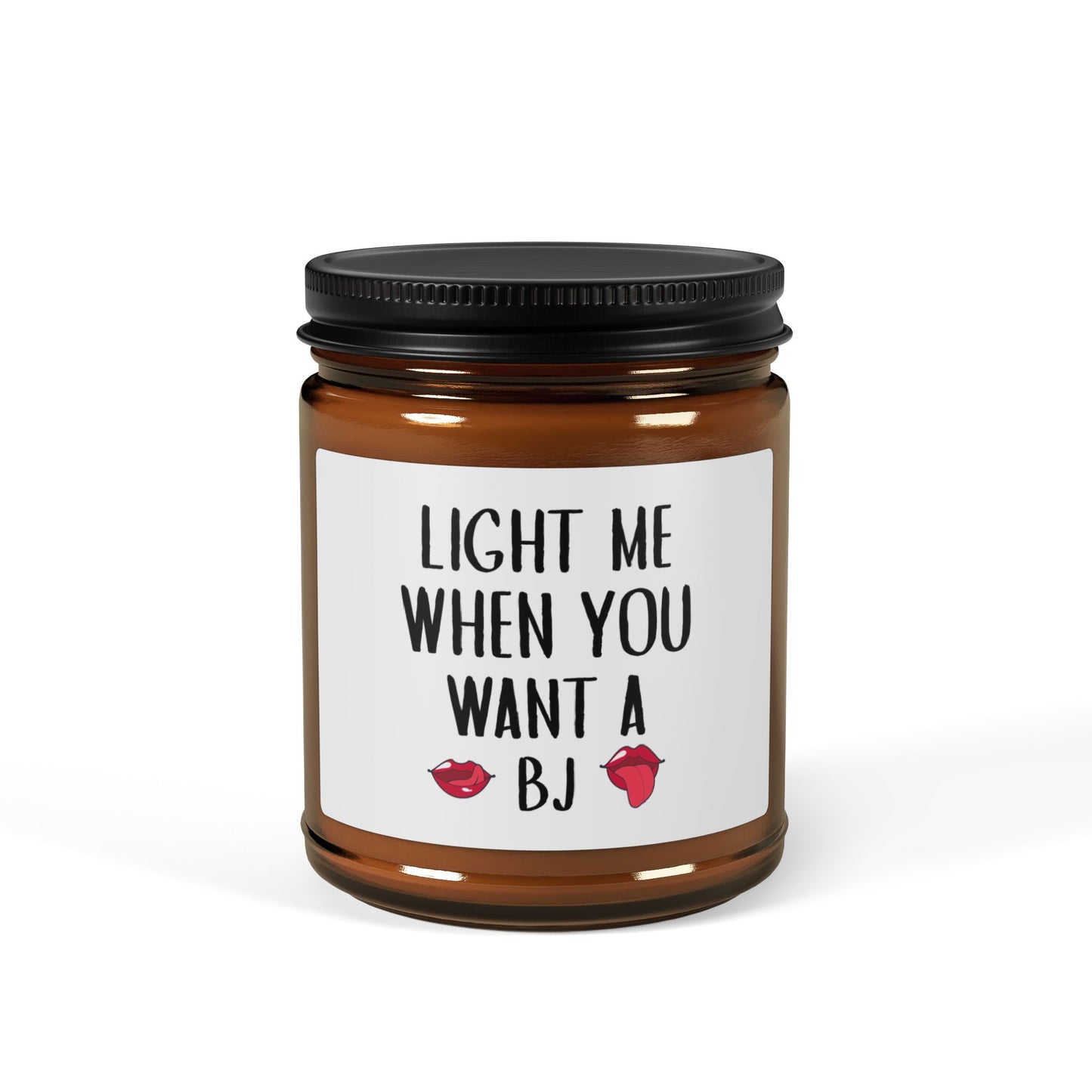 Naughty Candle for Him – Light Me When You Want a BJ Sexy Amber Jar Gift with Funny Icons