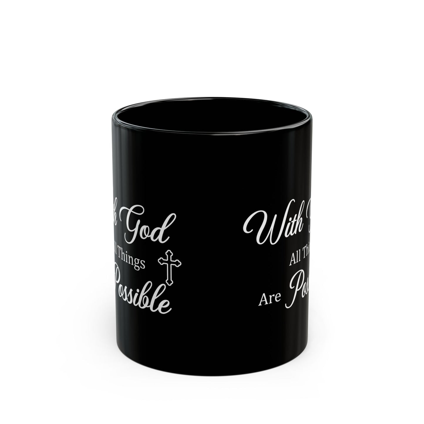 With God All Things Are Possible – Black Christian Coffee Mug