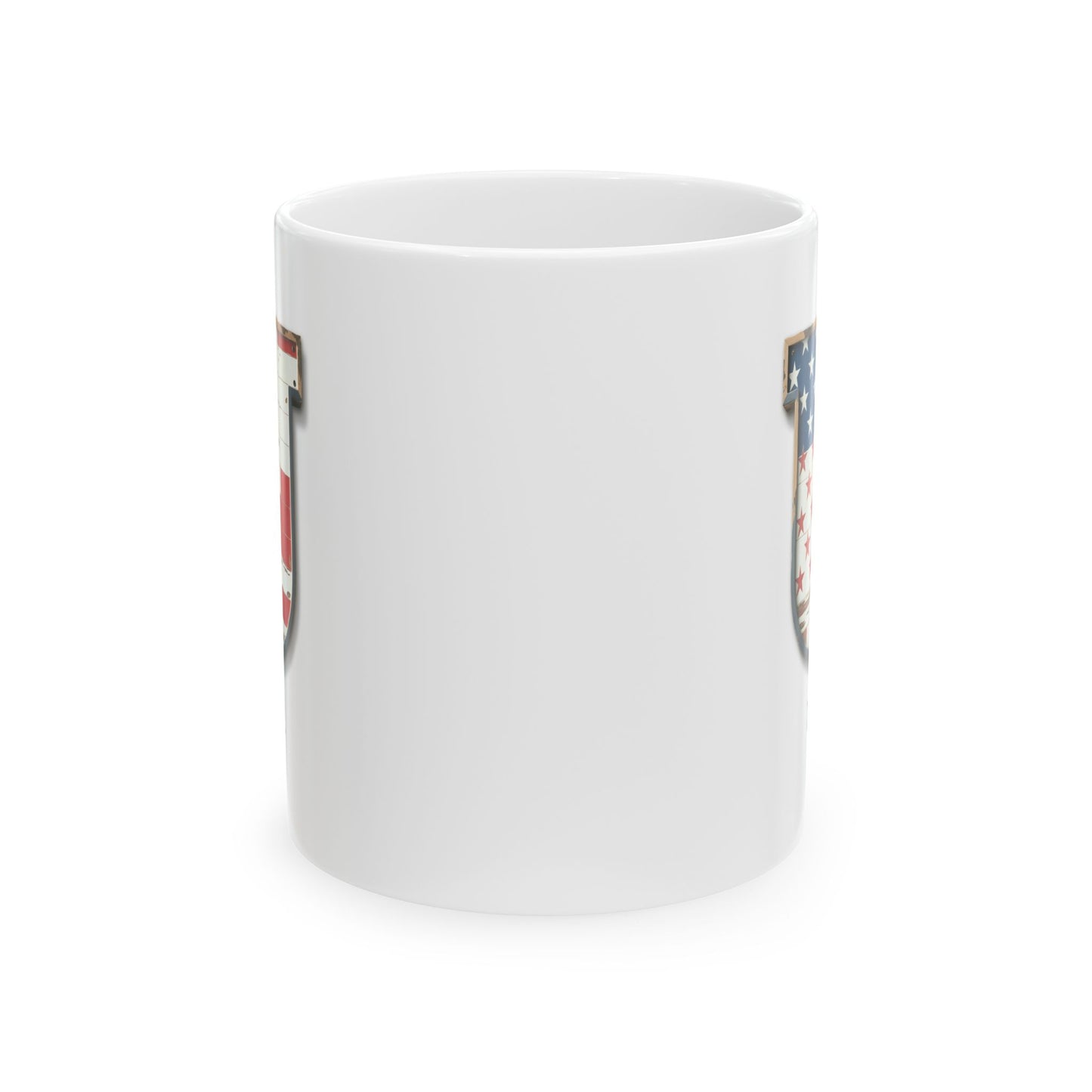 White American Flag Mug with Letter U and Name Uriel Personalized Patriotic Coffee Cup Gift for Men Veterans or USA Flag Lovers