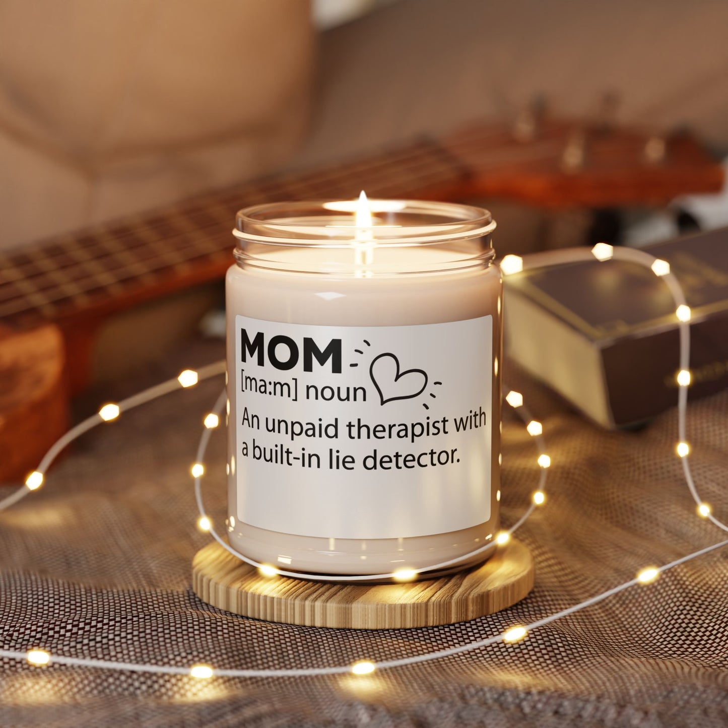 Soy Candle Mom Definition Candle – Funny Mother's Day Gift, Unpaid Therapist Mom Gift, Sarcastic Gift for Mom from Son or Daughter