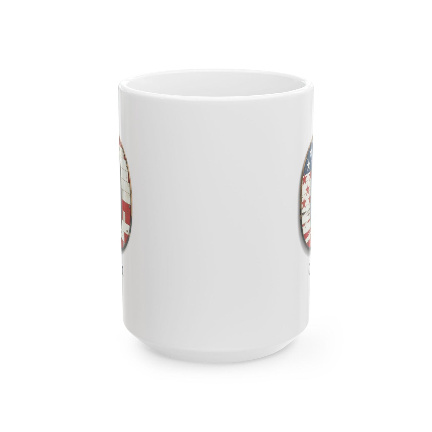 White American Flag Mug with Letter O and Name Owen Personalized Patriotic Coffee Cup Gift for Veterans Military Families or Proud Americans