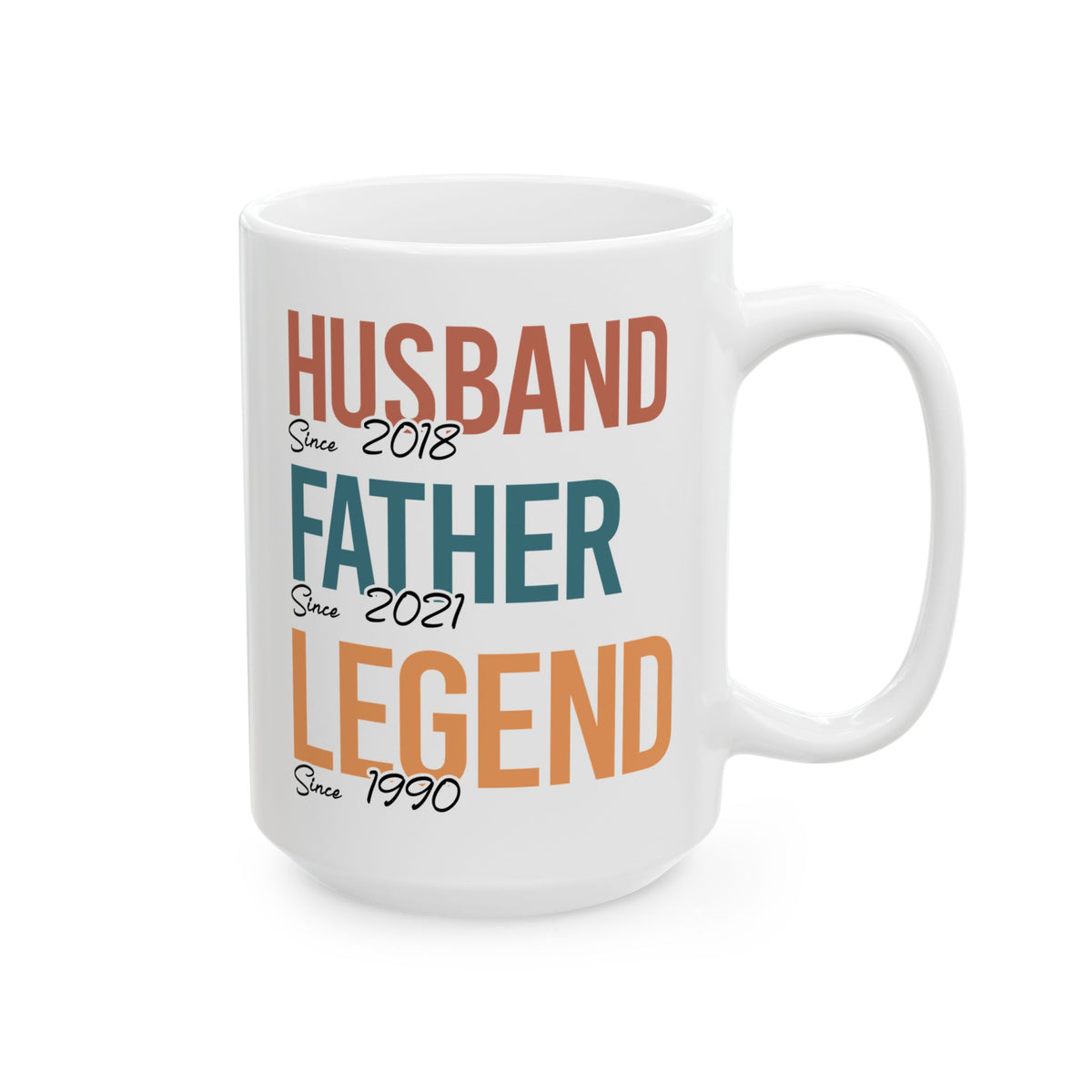 Husband Father Legend White Mug, (11oz, 15oz)