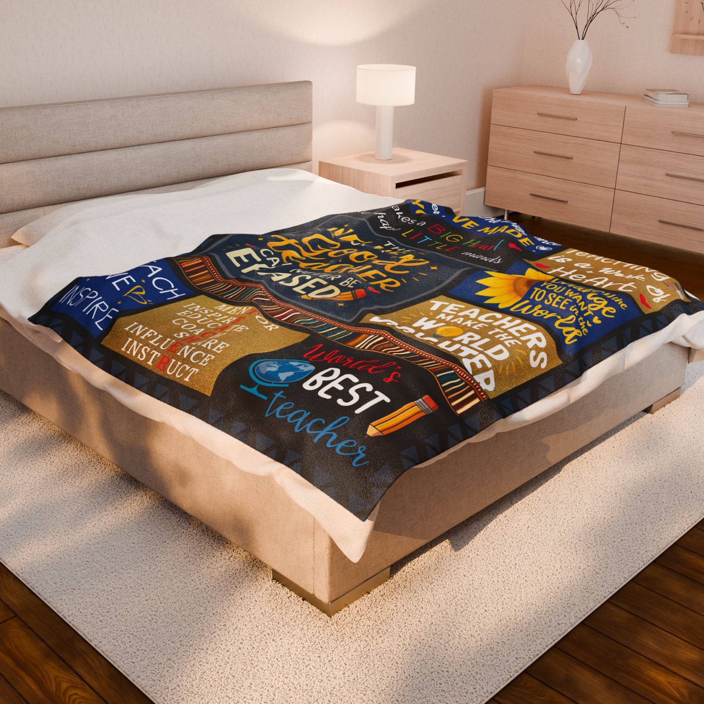 Teacher is work of heart Velveteen Plush Blanket