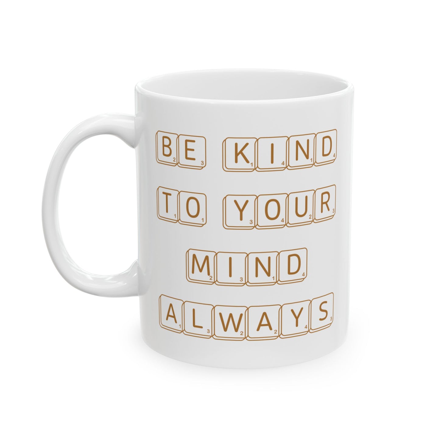 Be Kind To Your Mind Always White Mug, (11oz, 15oz)