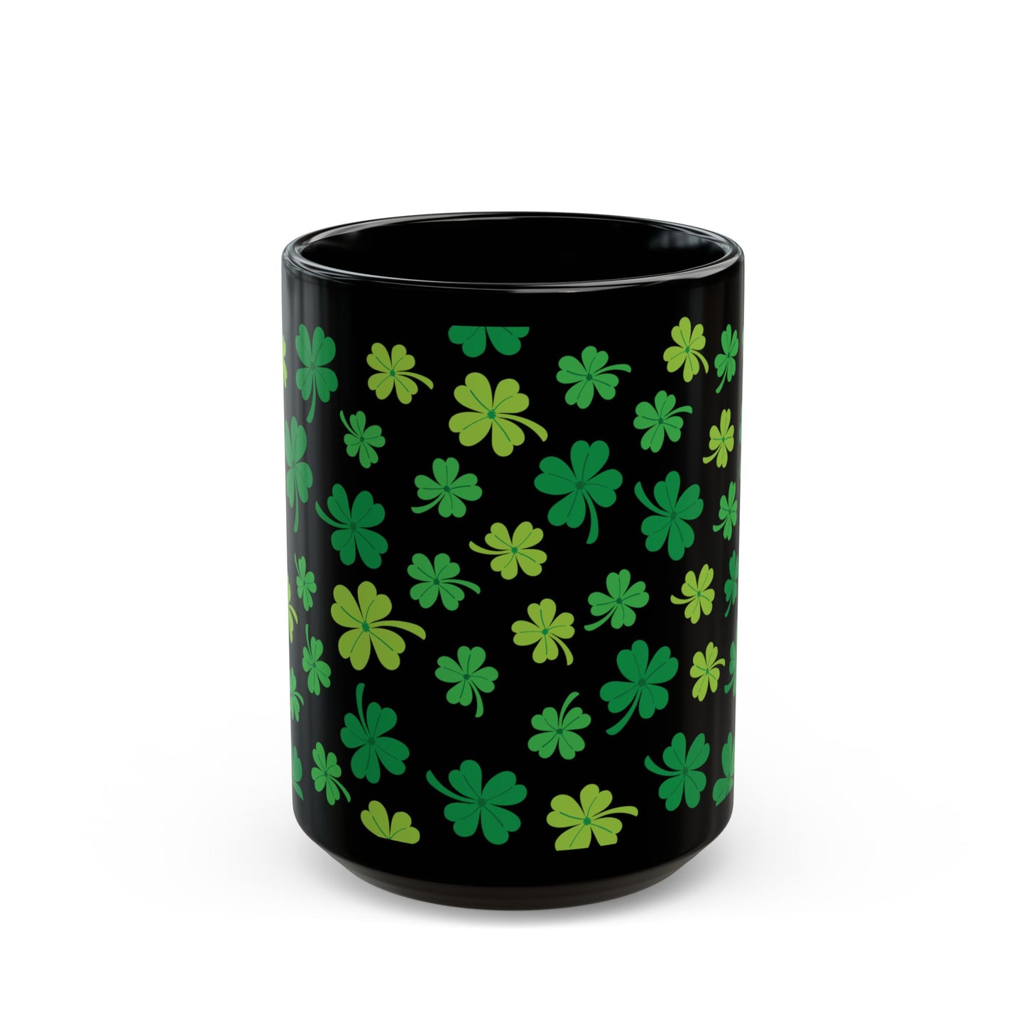 Lucky Shamrock Black Mug – St. Patrick's Day Coffee Cup Gift