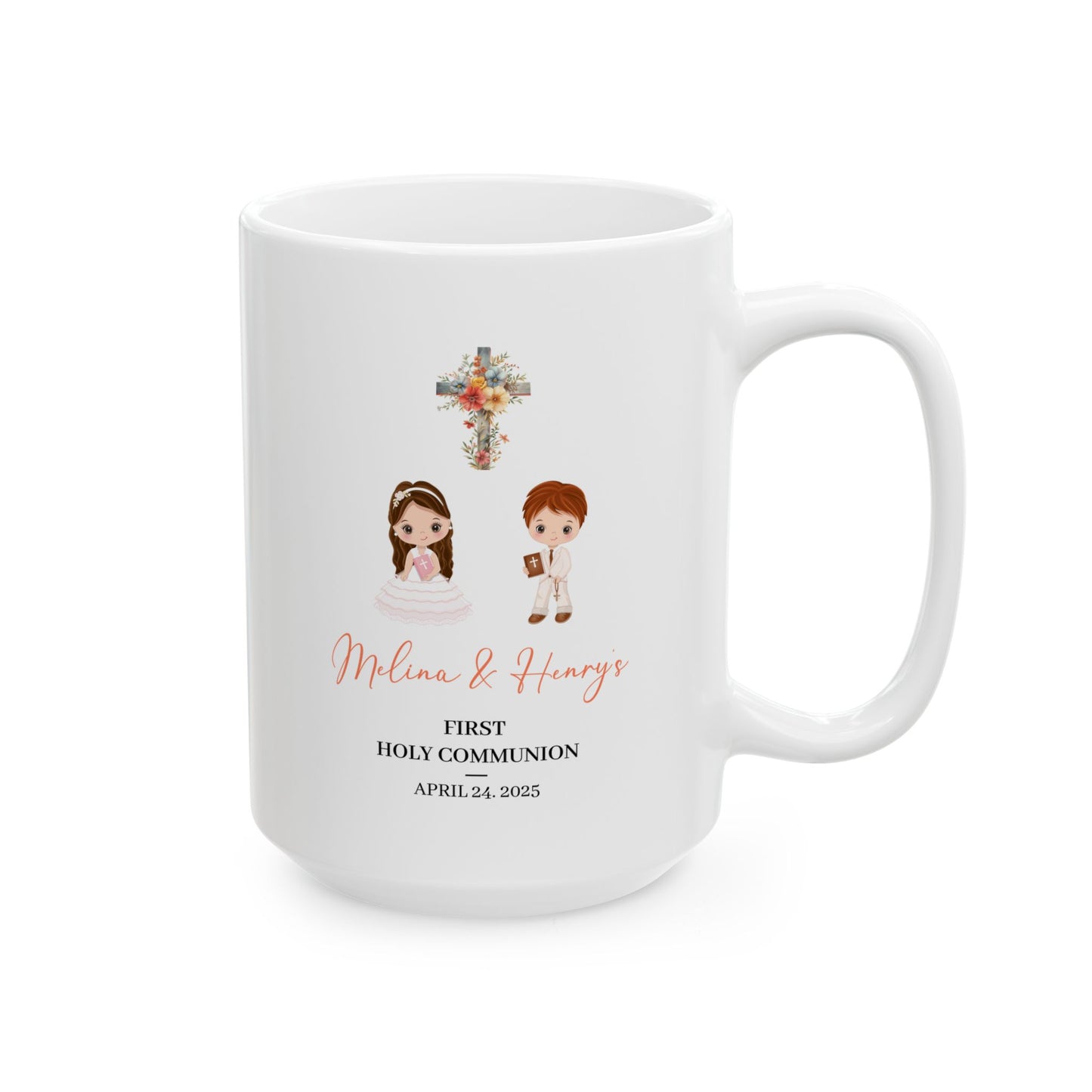 First Holy Communion Mug – Personalized Gift for Melina & Henry