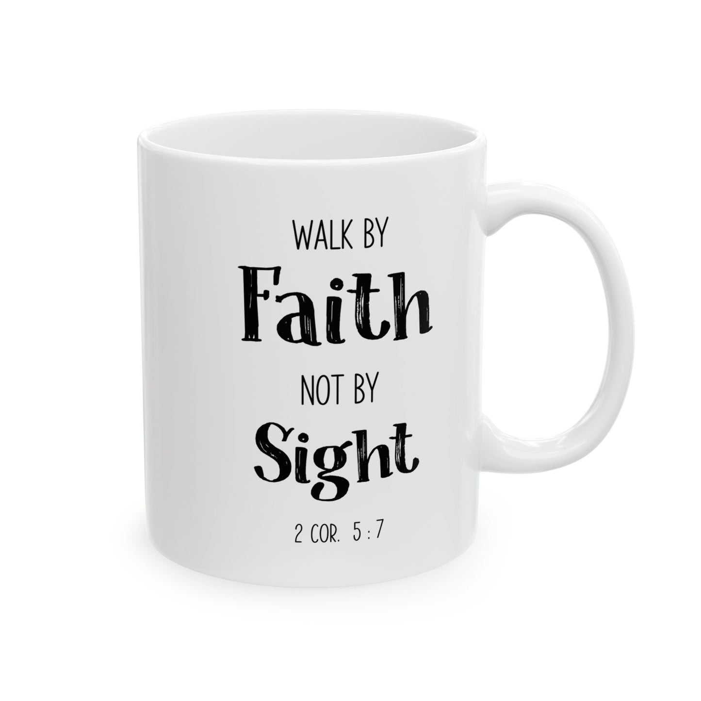 Simple Walk By Faith Not By Sight Mug Bible Verse Gift