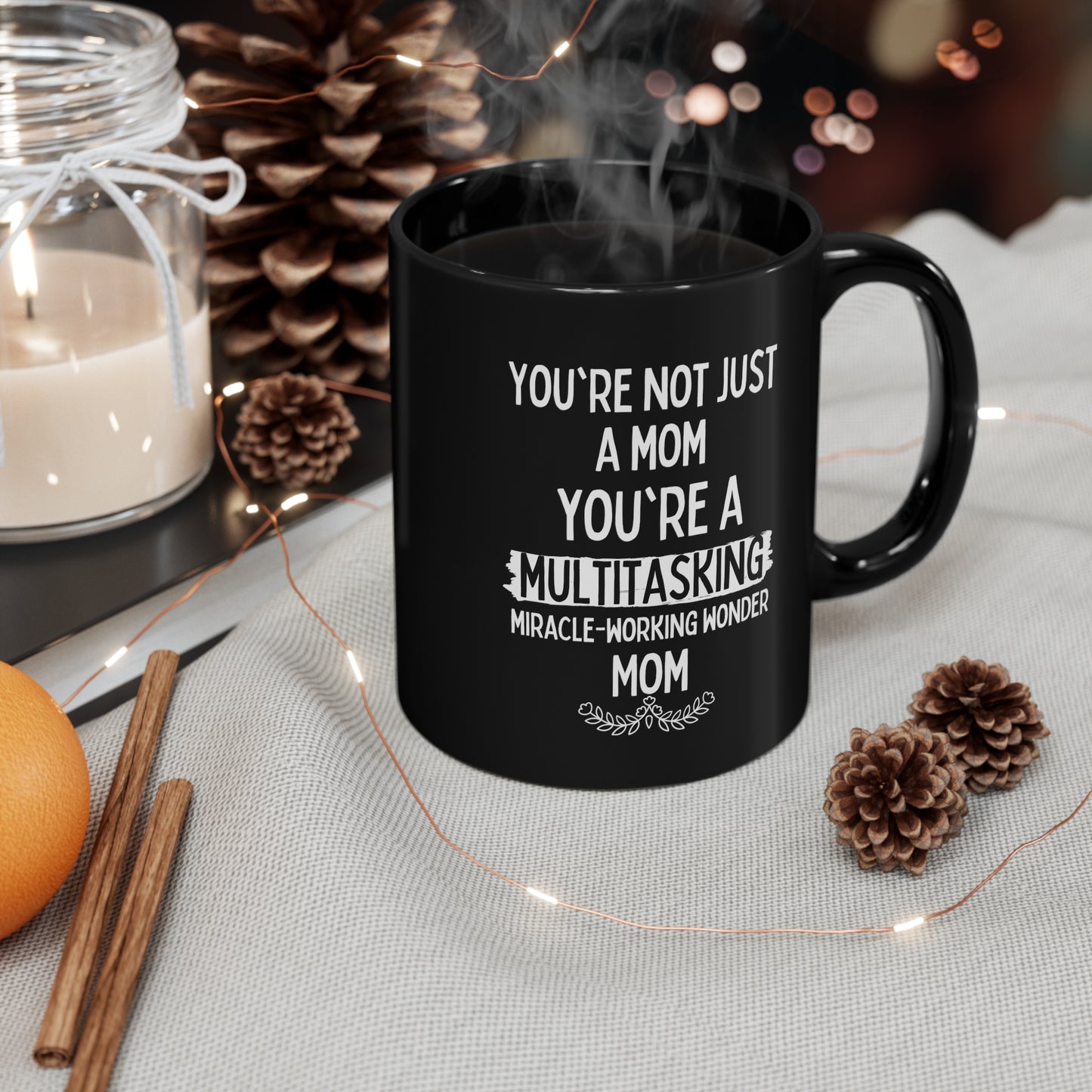 Funny Mom Mug – Black Coffee Cup for Super Moms