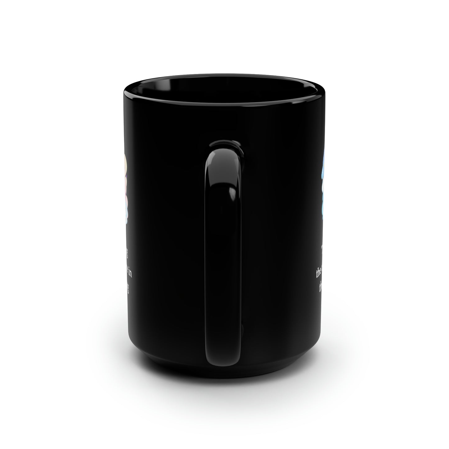 Black Unicorn Mug – Thank You Gift for Mom with Rainbow Design and Heartfelt Quote