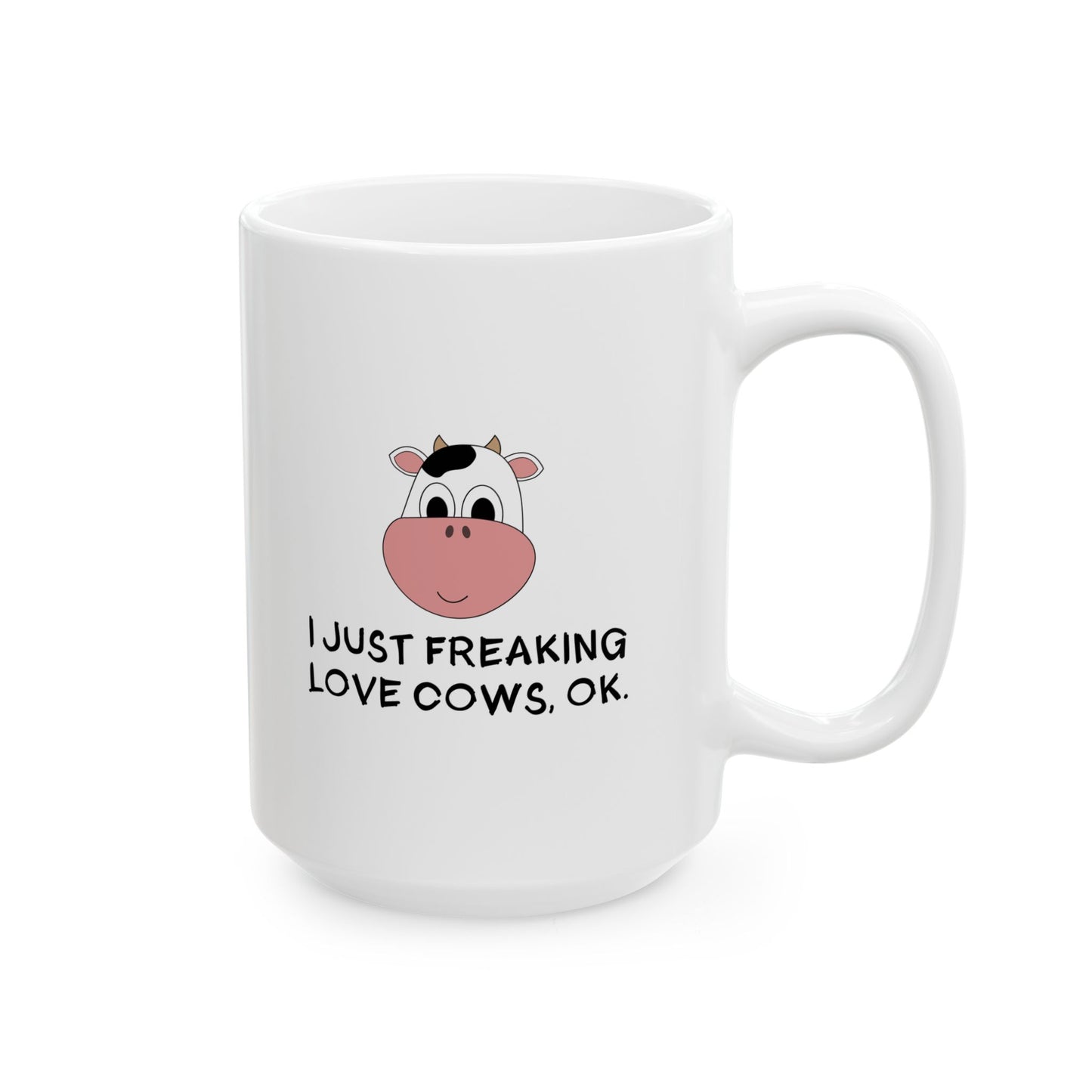 Funny Cow Mug – Cute White Coffee Cup with Cartoon Cow Face