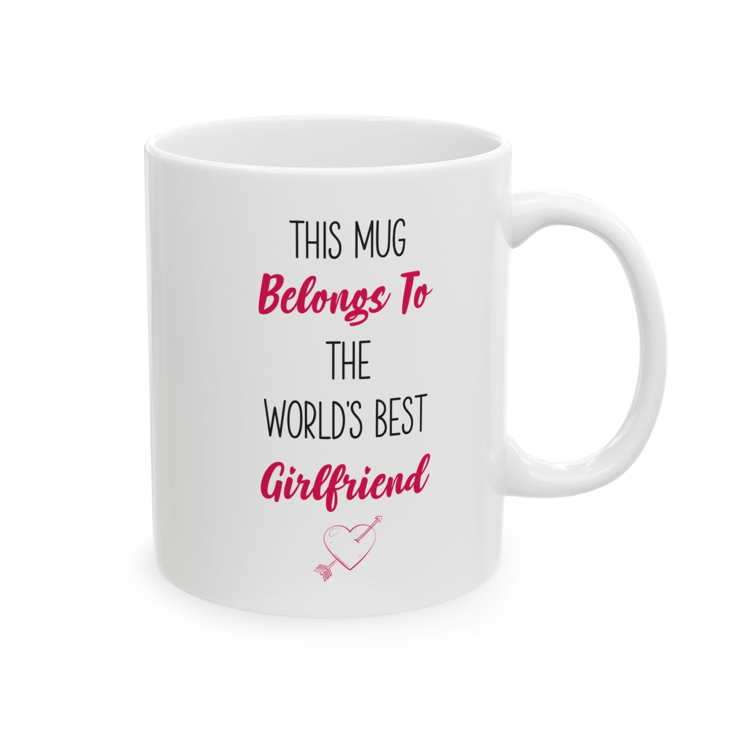 World's Best Girlfriend Mug – Cute Heart Arrow Gift from Boyfriend or Partner