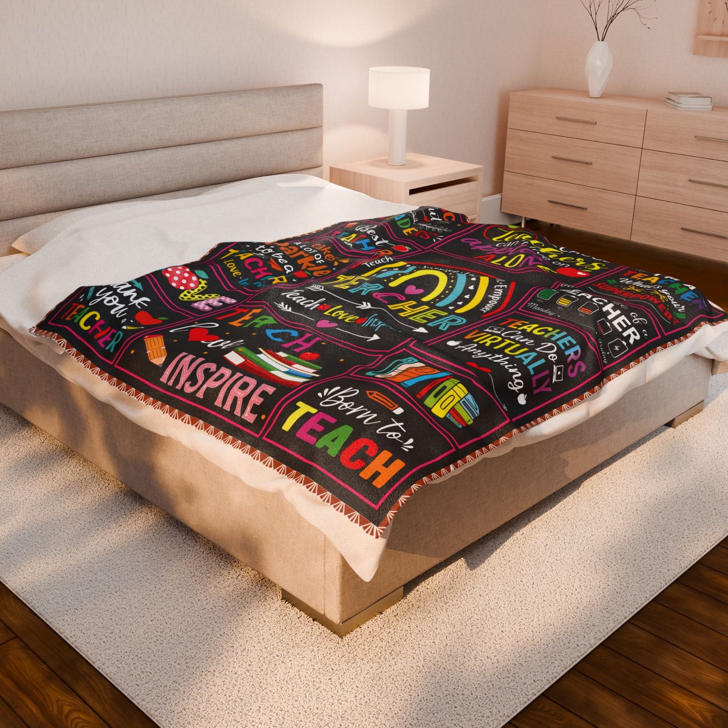 Tech Love Inspire Velveteen Plush Blanket