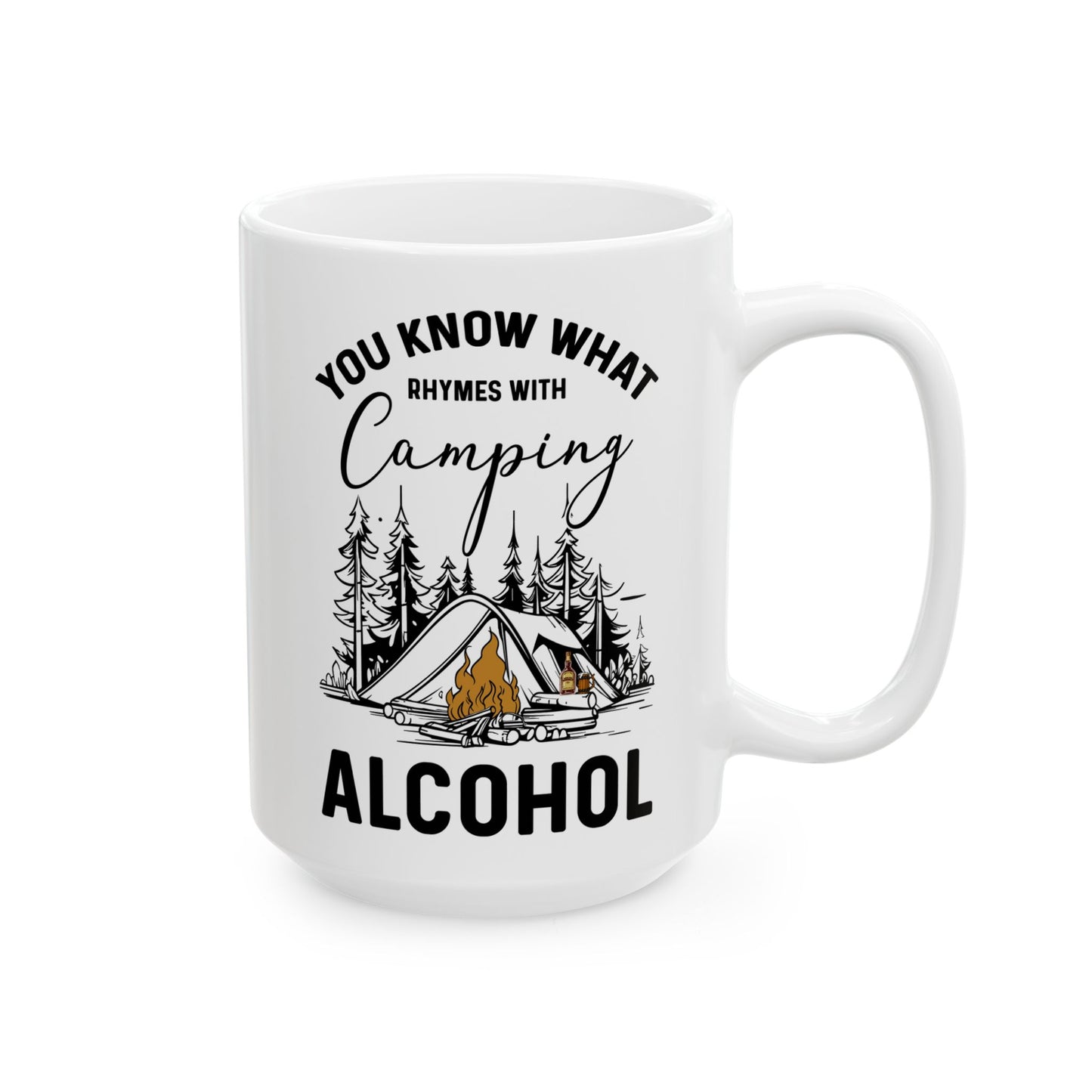 Campfire and Whiskey Ceramic Mug, (11oz, 15oz)