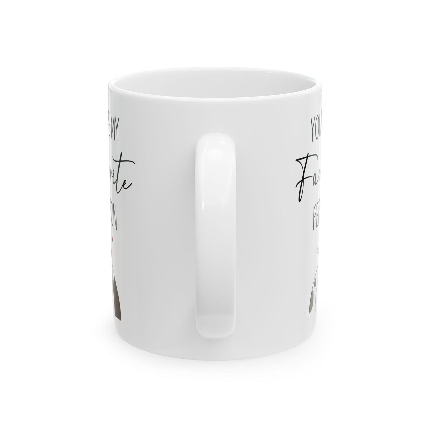 You're My Favorite Person Mug – Hugging Hands with Hearts – Cute Romantic Gift for Boyfriend, Girlfriend, or Bestie
