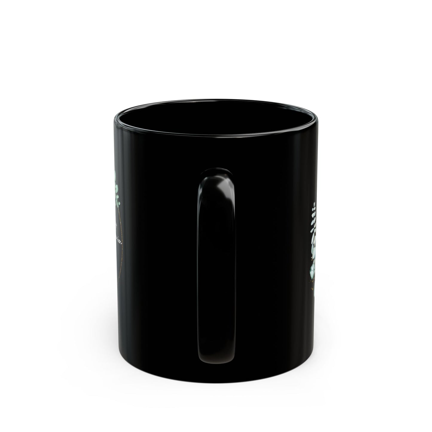 First Communion Mug for Boy – Black Mug with Eucalyptus Prayer Art