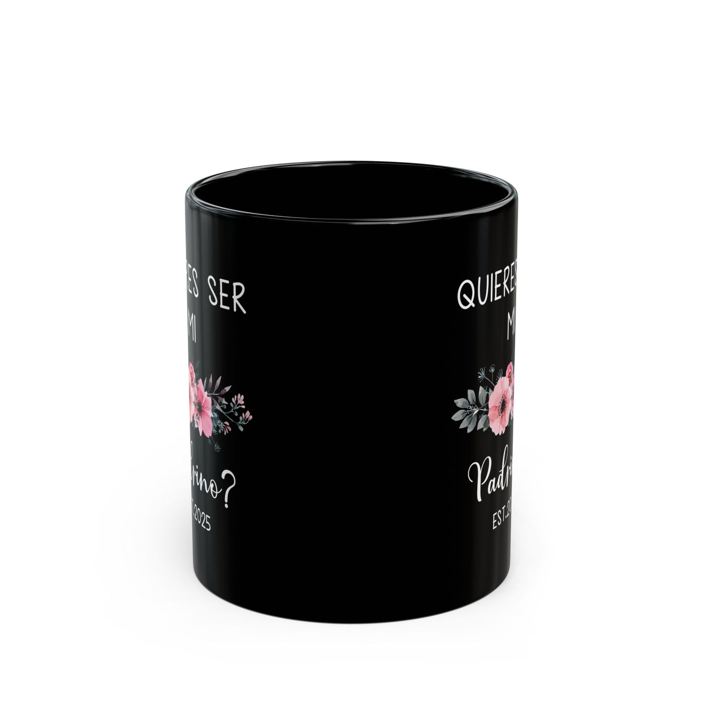 ¿Quieres Ser Mi Padrino Mug – Black Spanish Godfather Gift 2025