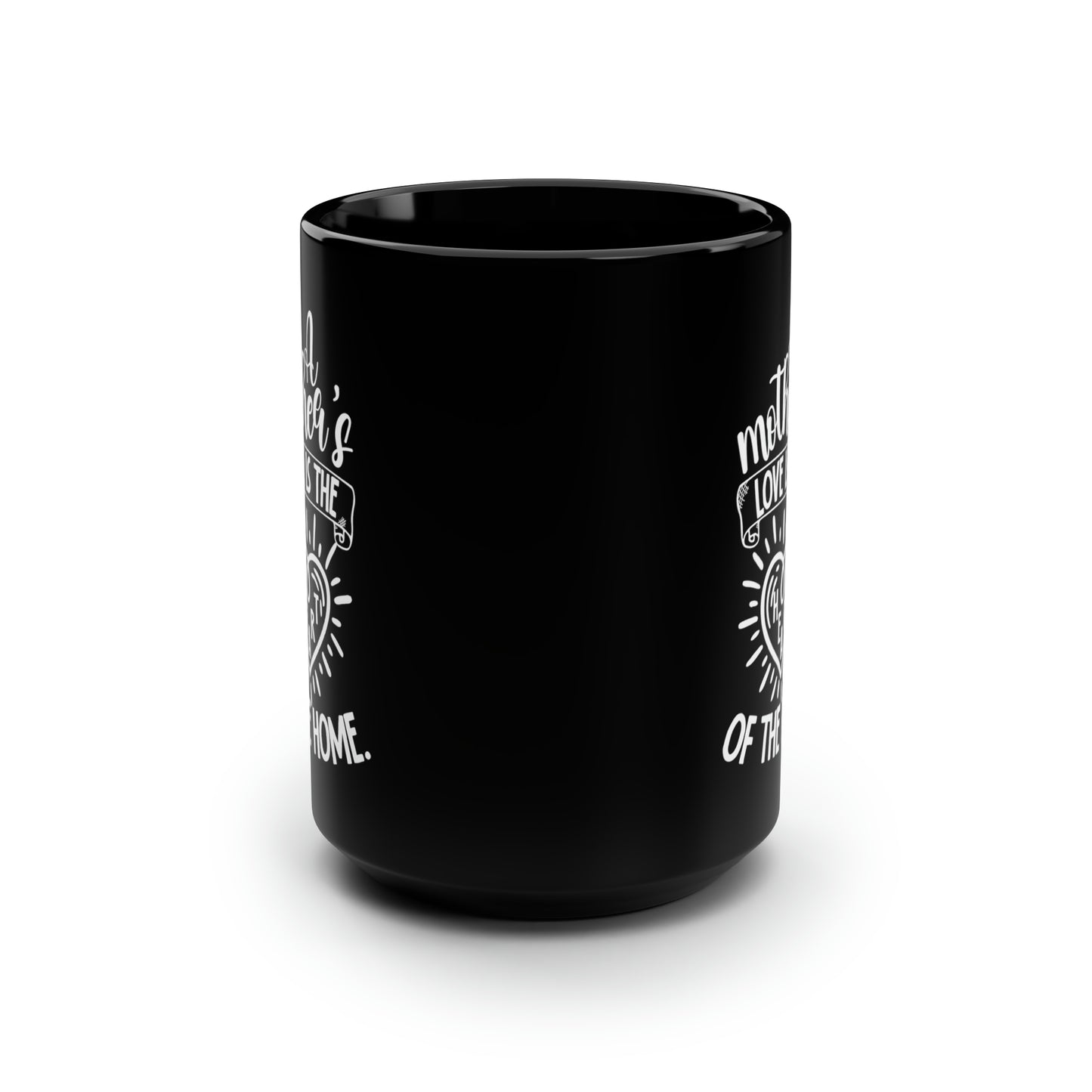 A Mother’s Love Mug – Black Coffee Cup with Heart Design Perfect Gift for Mom