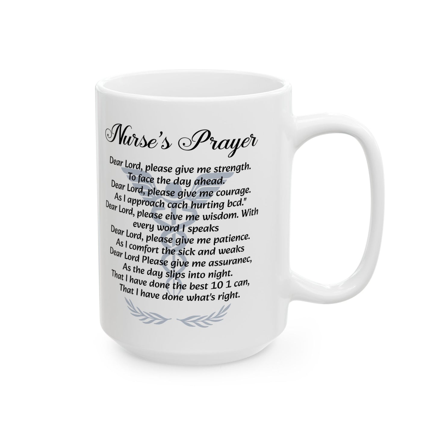 White Nurse’s Prayer Mug – Christian Gift for Nurses – Inspirational Ceramic Coffee Cup for RN, LPN, Healthcare Workers, Nurse Appreciation