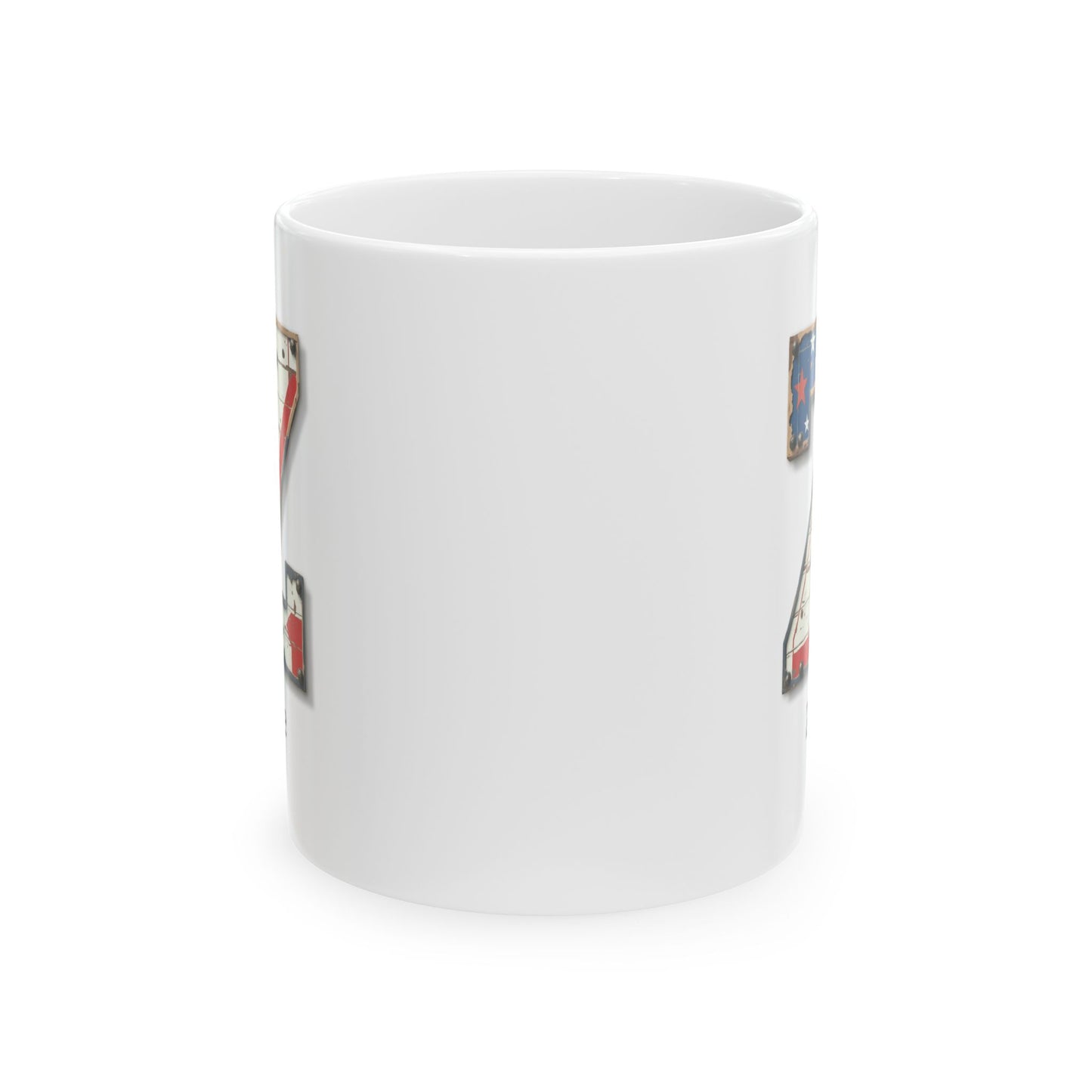 White Personalized USA Flag Initial Mug with Letter Z and Zane Name Gift for Men, Veterans, Patriotic Coffee Lovers