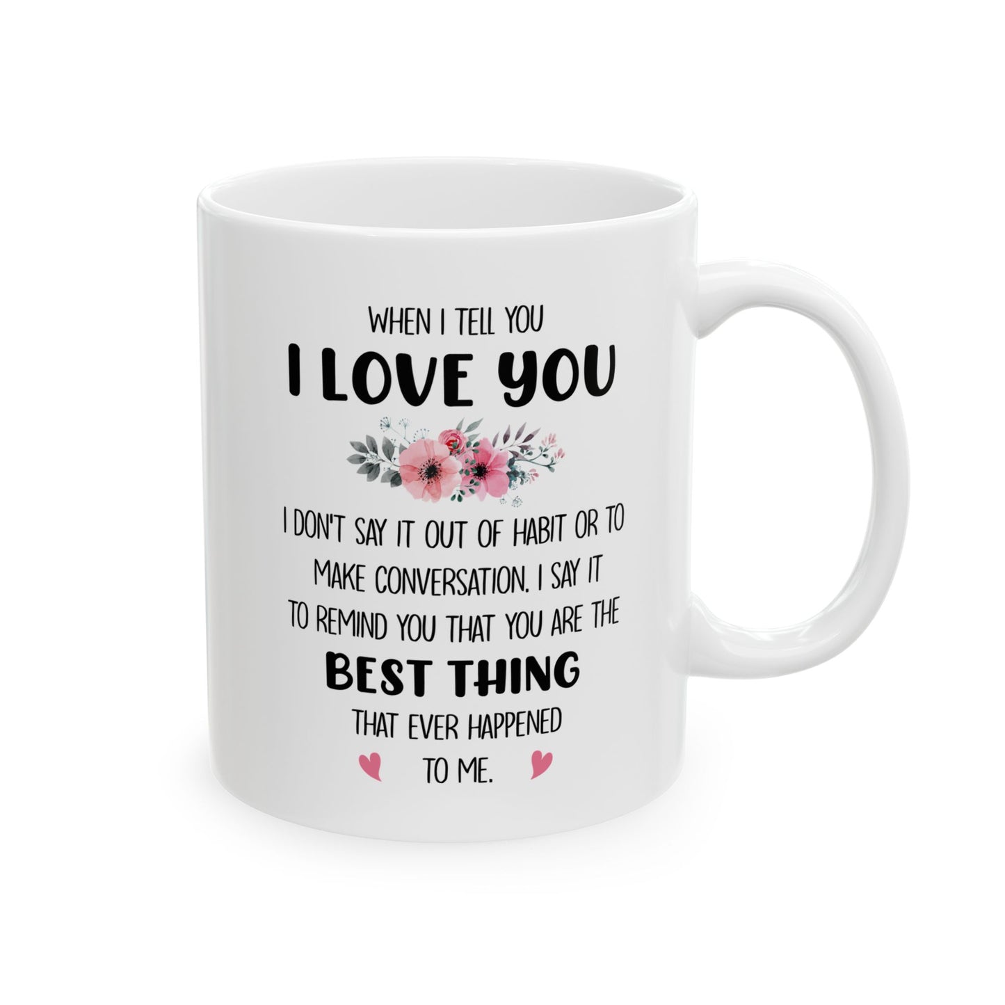 I Love You Mug with Flowers – Romantic Gift for Her or Him