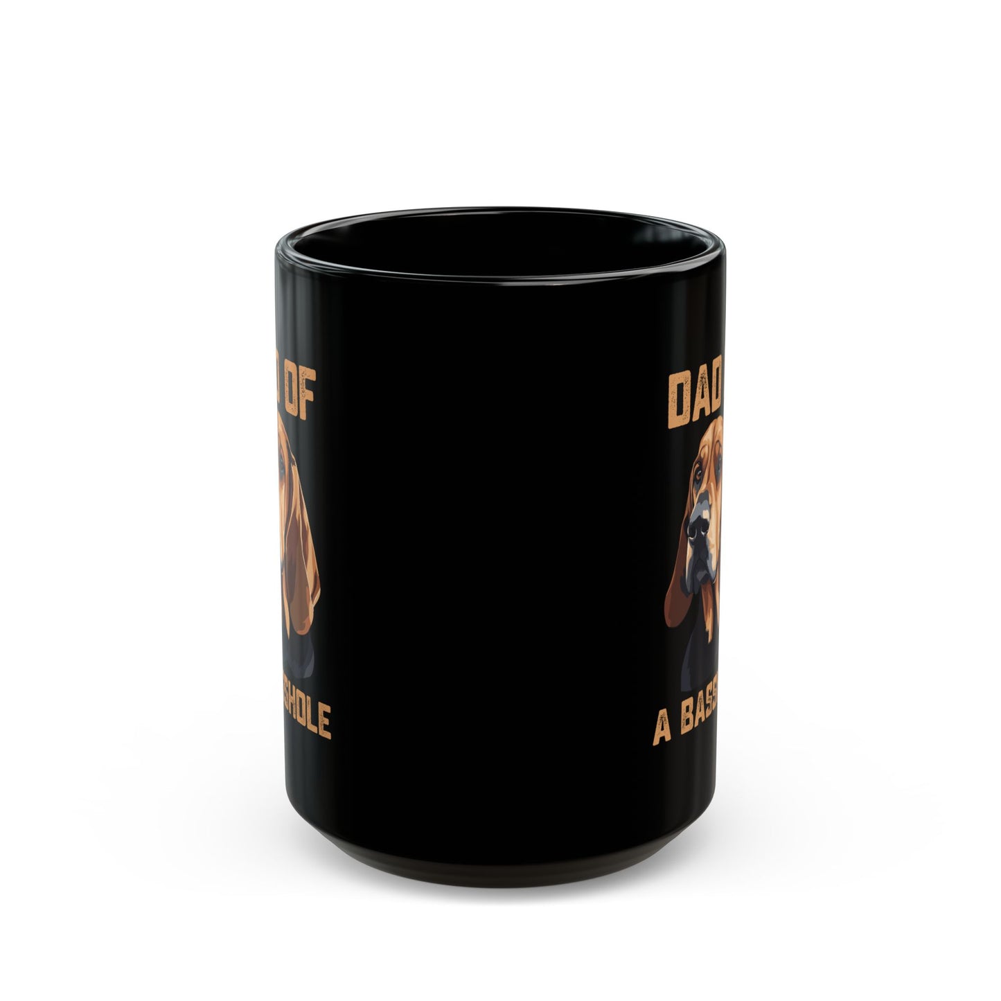 Dad of a Basshole Black Mug – Funny Basset Hound Dog Dad Gift