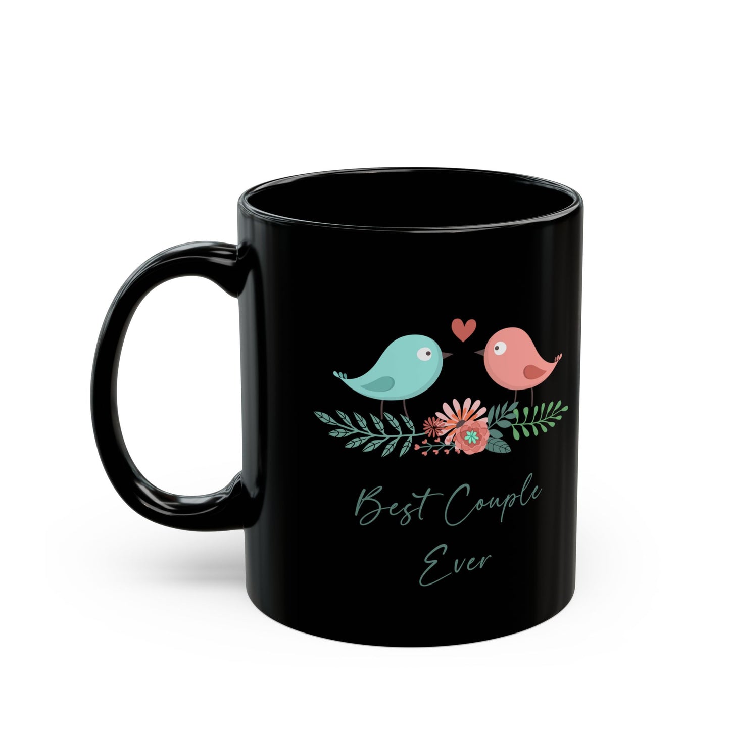 Best Couple Ever Black Mug – Cute Birds Romantic Gift for Couples
