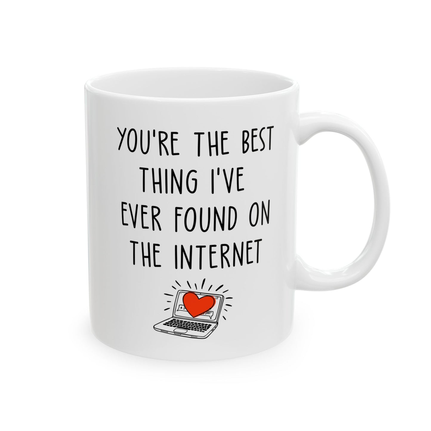 Cute White Coffee Cup for Boyfriend or Girlfriend – Funny Online Dating Gift