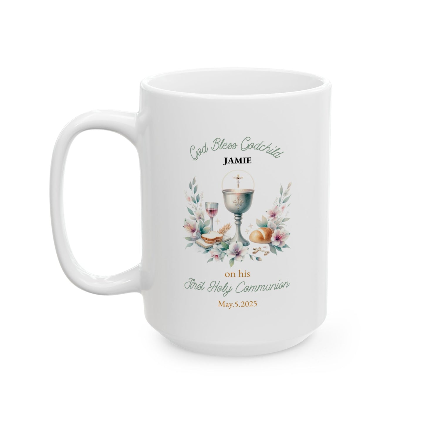 First Communion Godchild Mug – Custom Gift for Boy Jamie