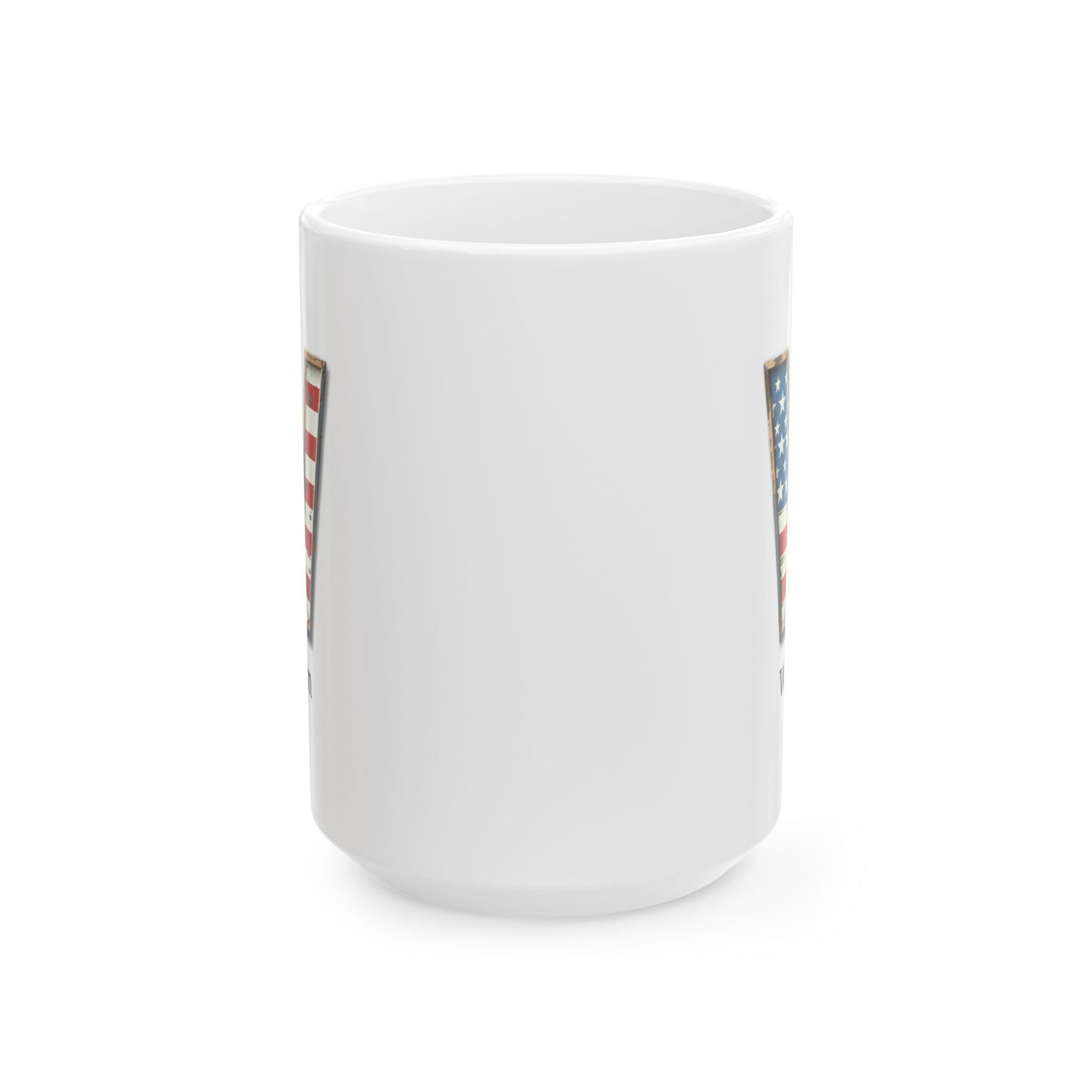 Personalized American Flag Initial Mug with Name Custom USA Letter W Coffee Cup Gift for Men Women Veterans or Patriotic Americans